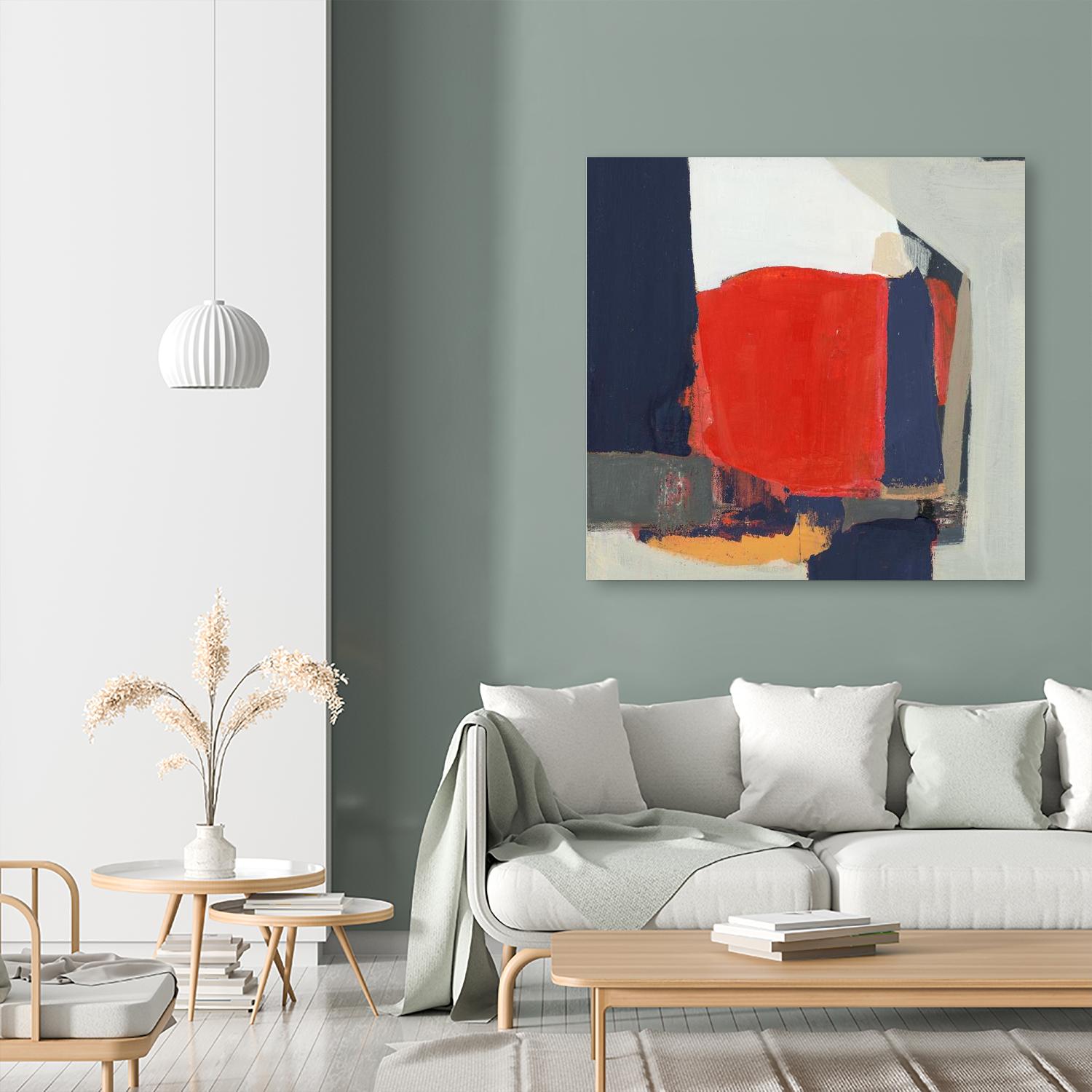 Orange Crush V6 by Terri Burris on GIANT ART - whites & creams abstract geometric