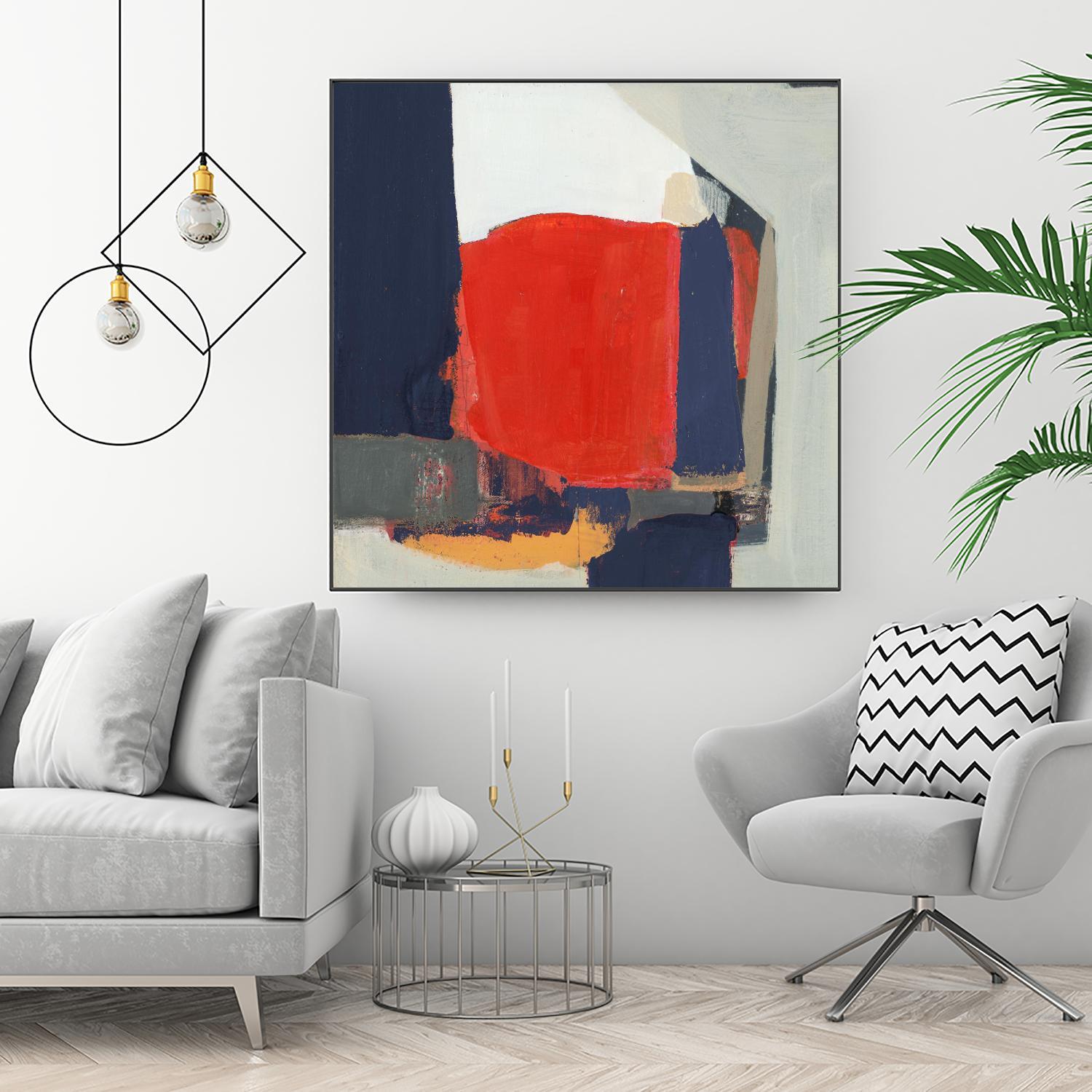 Orange Crush V6 by Terri Burris on GIANT ART - whites & creams abstract geometric