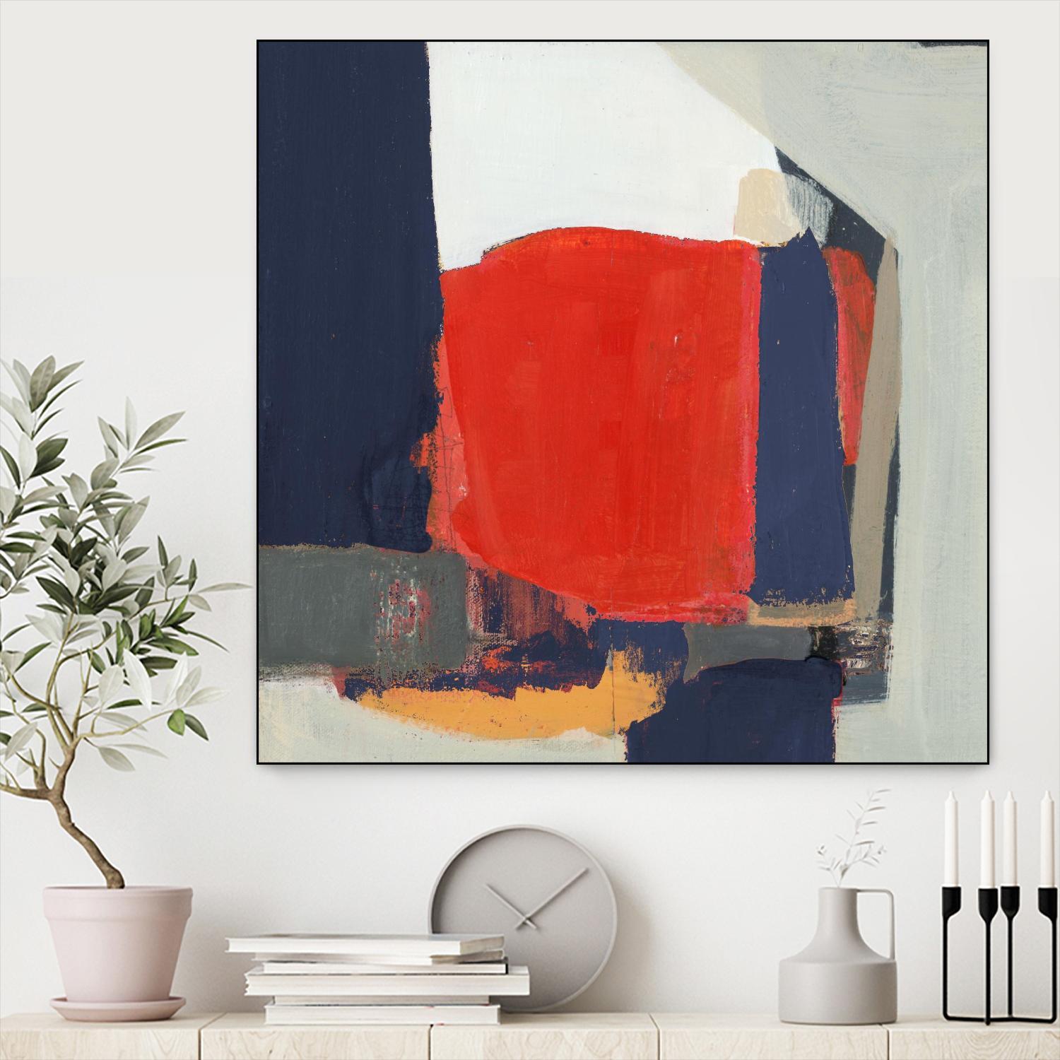 Orange Crush V6 by Terri Burris on GIANT ART - whites & creams abstract geometric