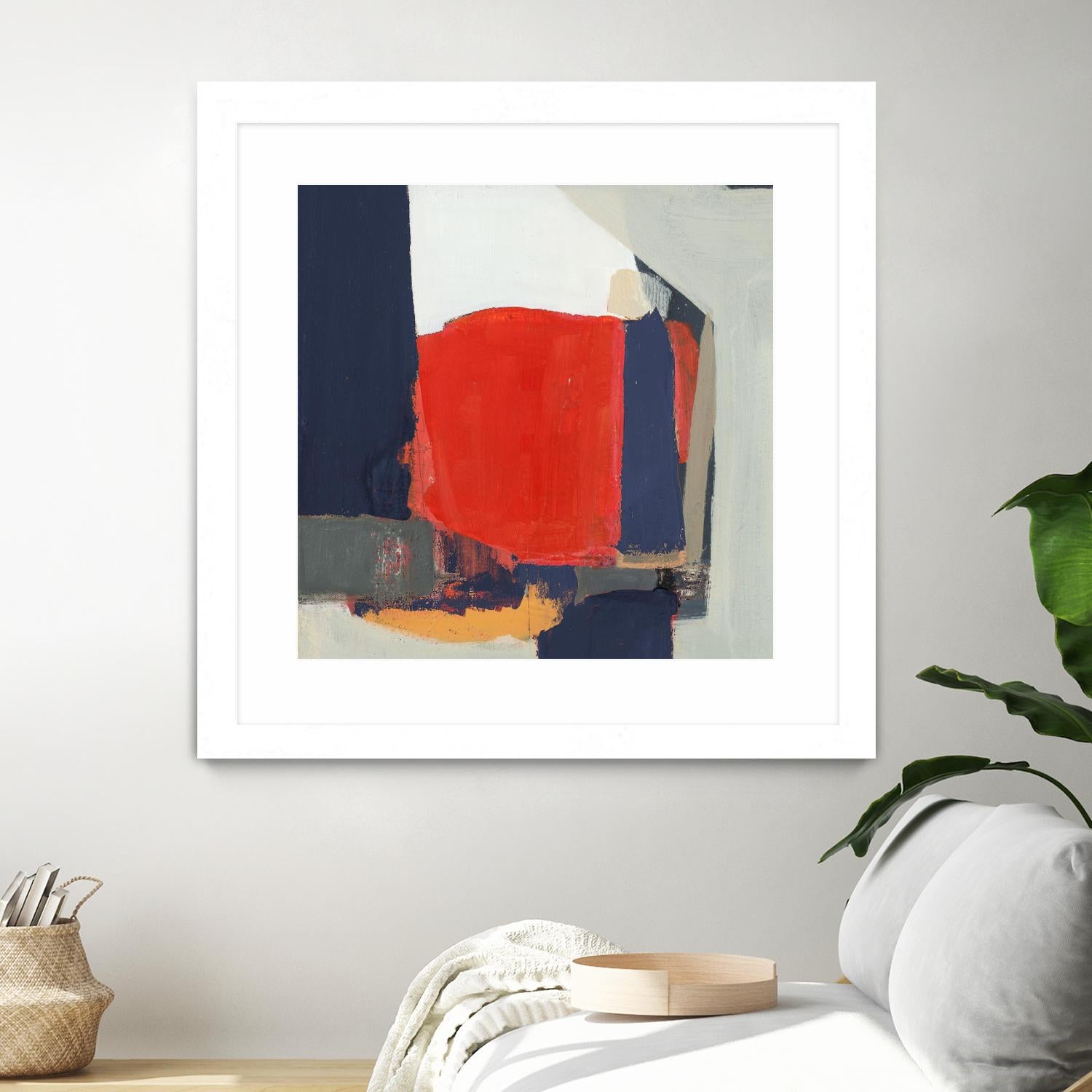 Orange Crush V6 by Terri Burris on GIANT ART - whites & creams abstract geometric