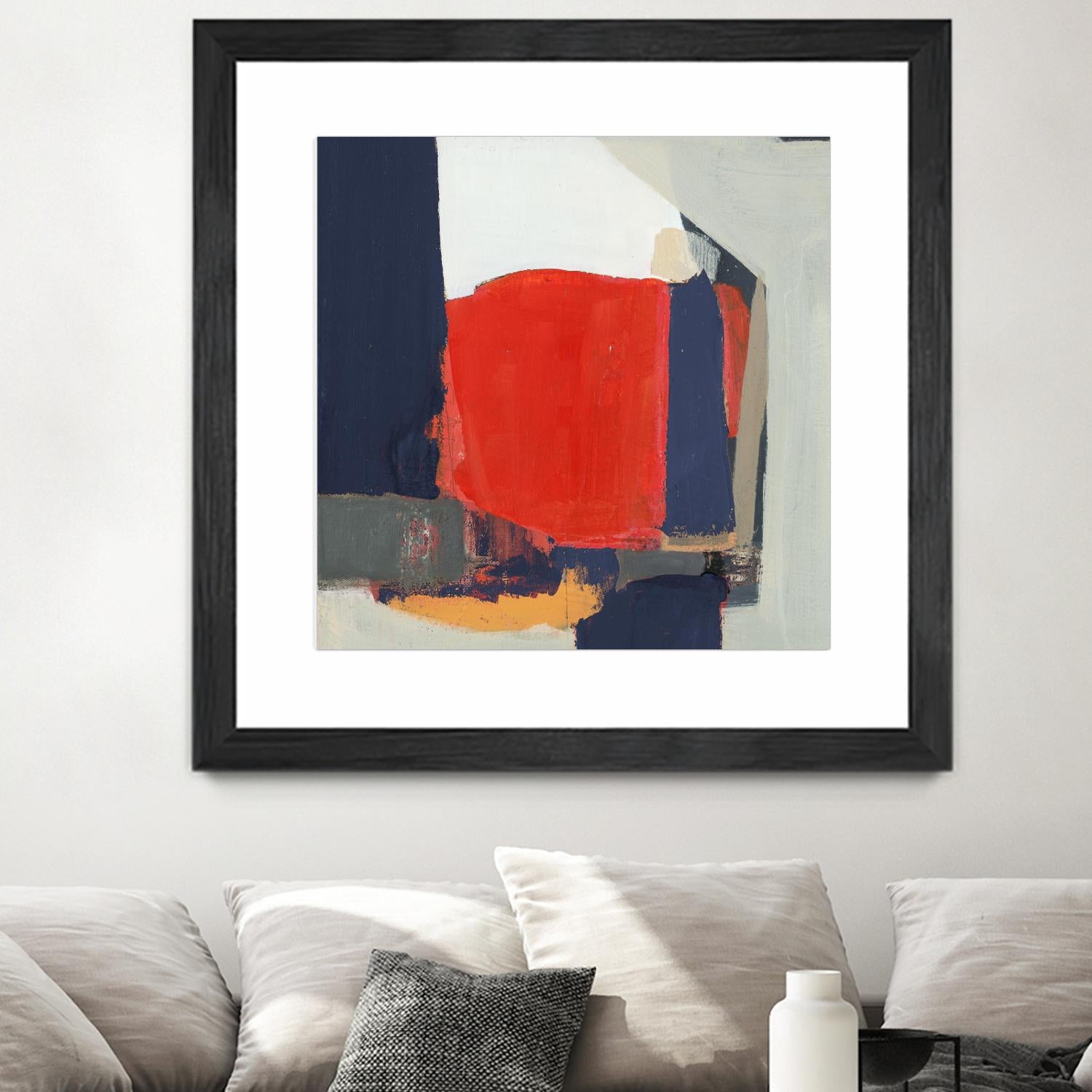 Orange Crush V6 by Terri Burris on GIANT ART - whites & creams abstract geometric