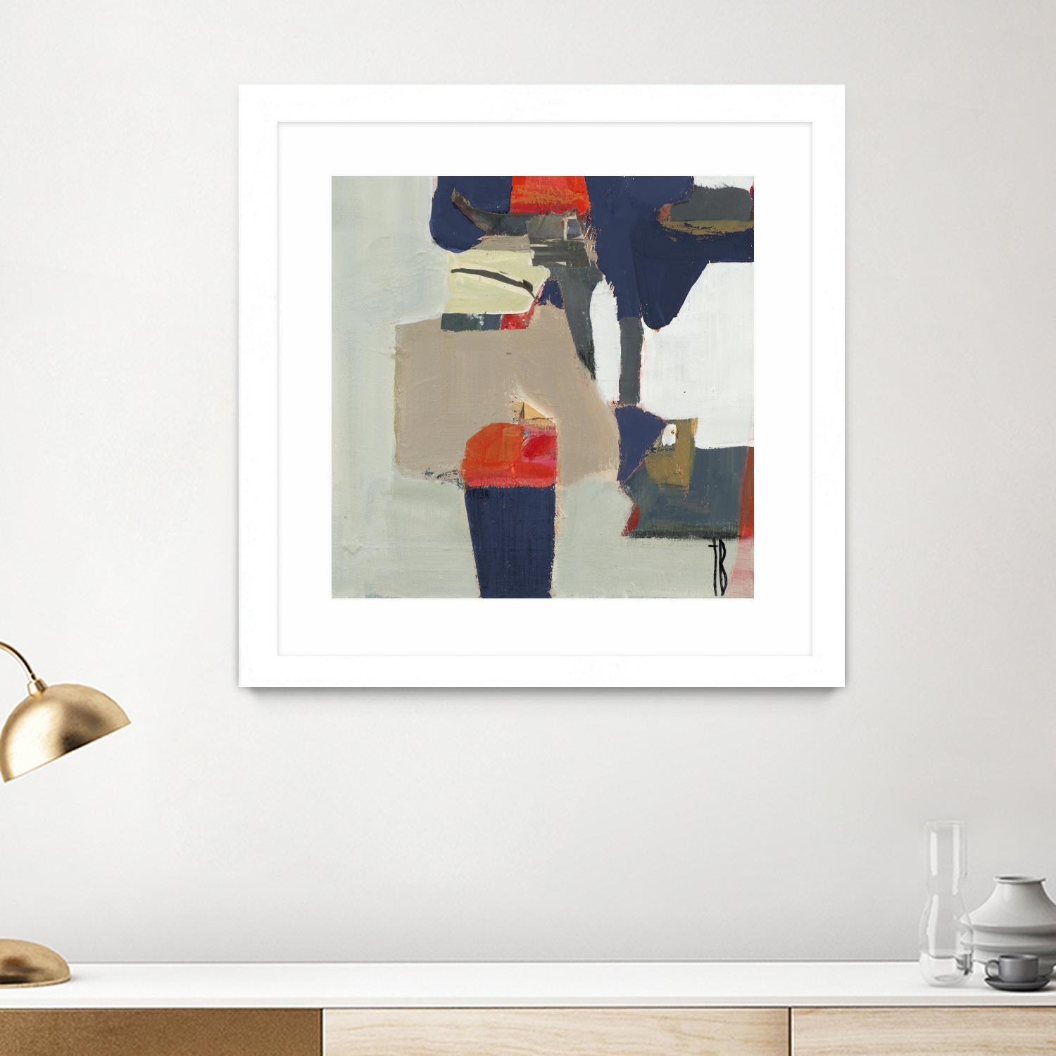 Orange Crush V9 by Terri Burris on GIANT ART - whites & creams abstract geometric