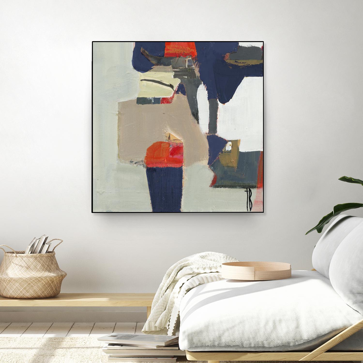 Orange Crush V9 by Terri Burris on GIANT ART - whites & creams abstract geometric