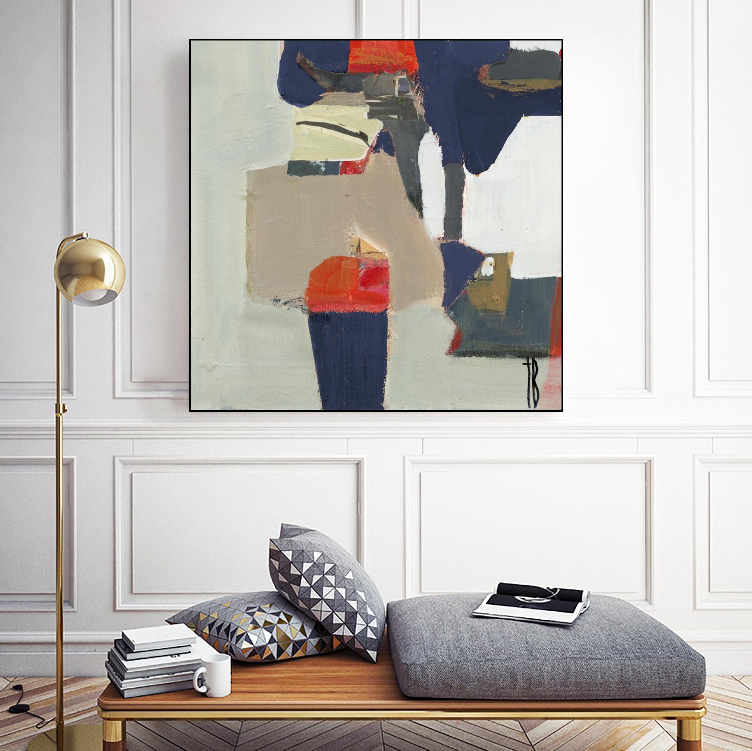 Orange Crush V9 by Terri Burris on GIANT ART - whites & creams abstract geometric