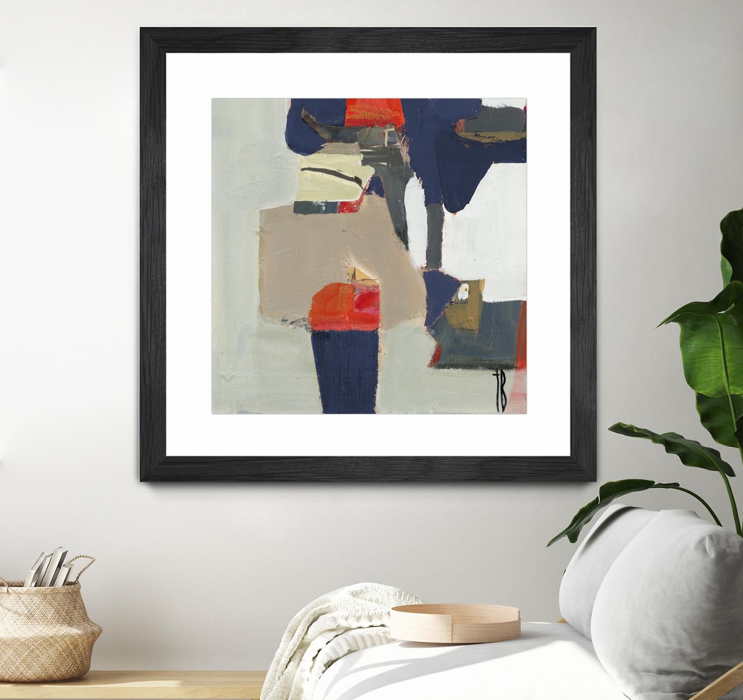 Orange Crush V9 by Terri Burris on GIANT ART - whites & creams abstract geometric