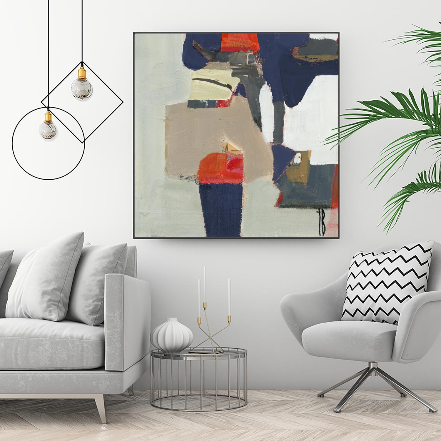 Orange Crush V9 by Terri Burris on GIANT ART - whites & creams abstract geometric