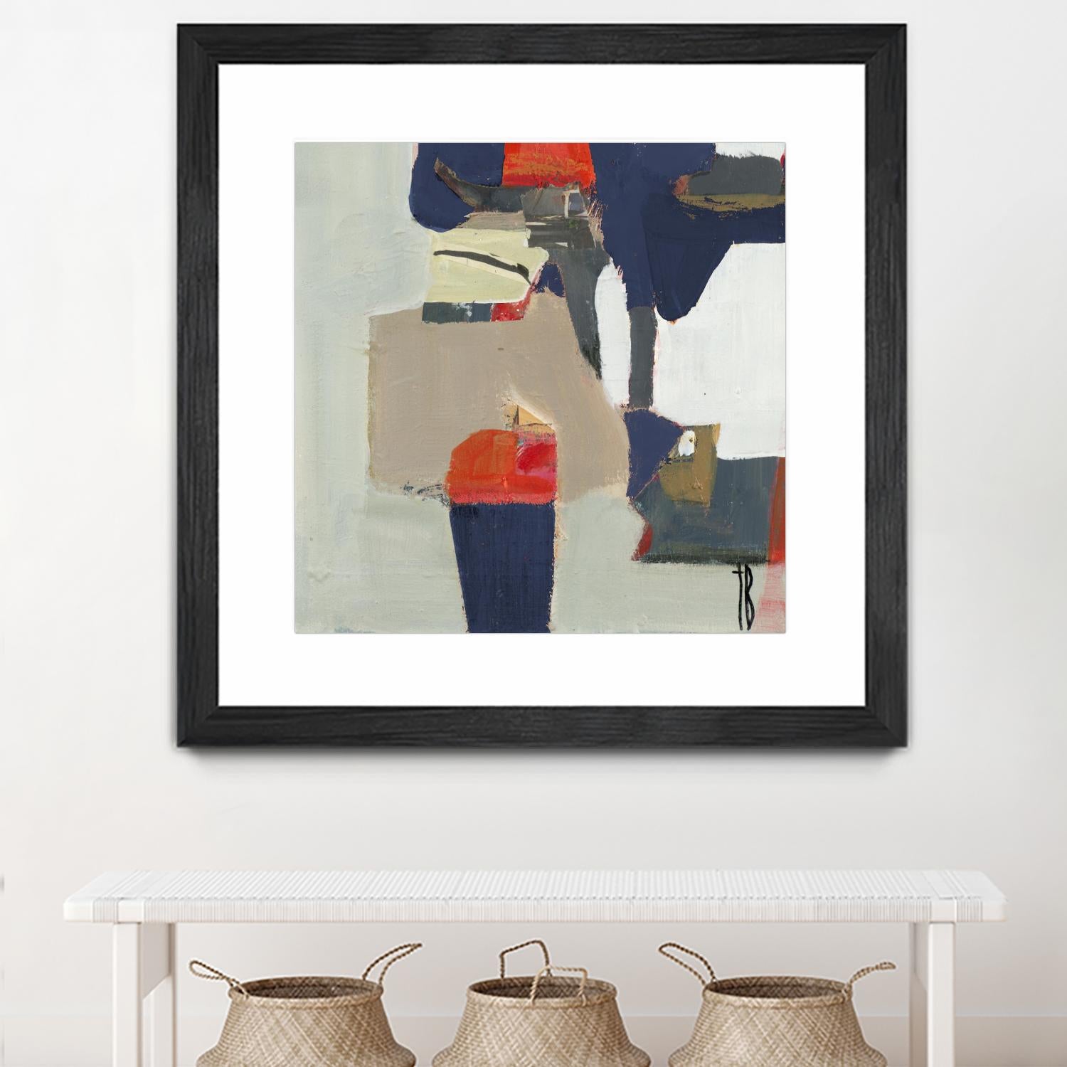 Orange Crush V9 by Terri Burris on GIANT ART - whites & creams abstract geometric