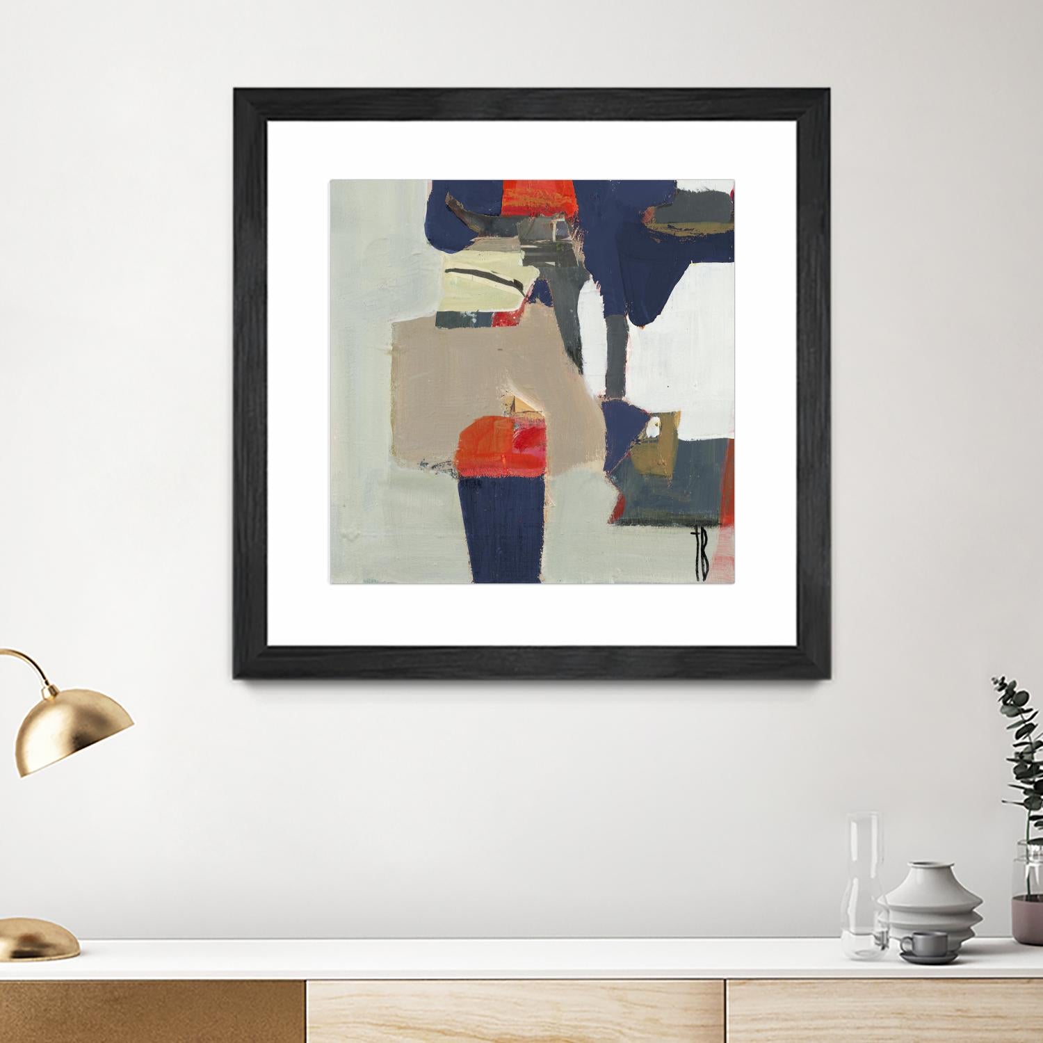 Orange Crush V9 by Terri Burris on GIANT ART - whites & creams abstract geometric