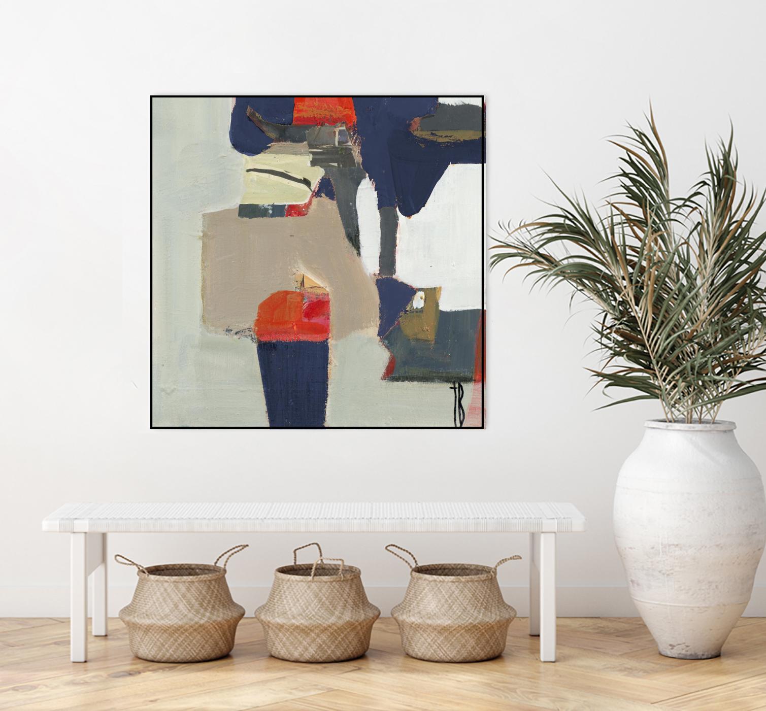 Orange Crush V9 by Terri Burris on GIANT ART - whites & creams abstract geometric