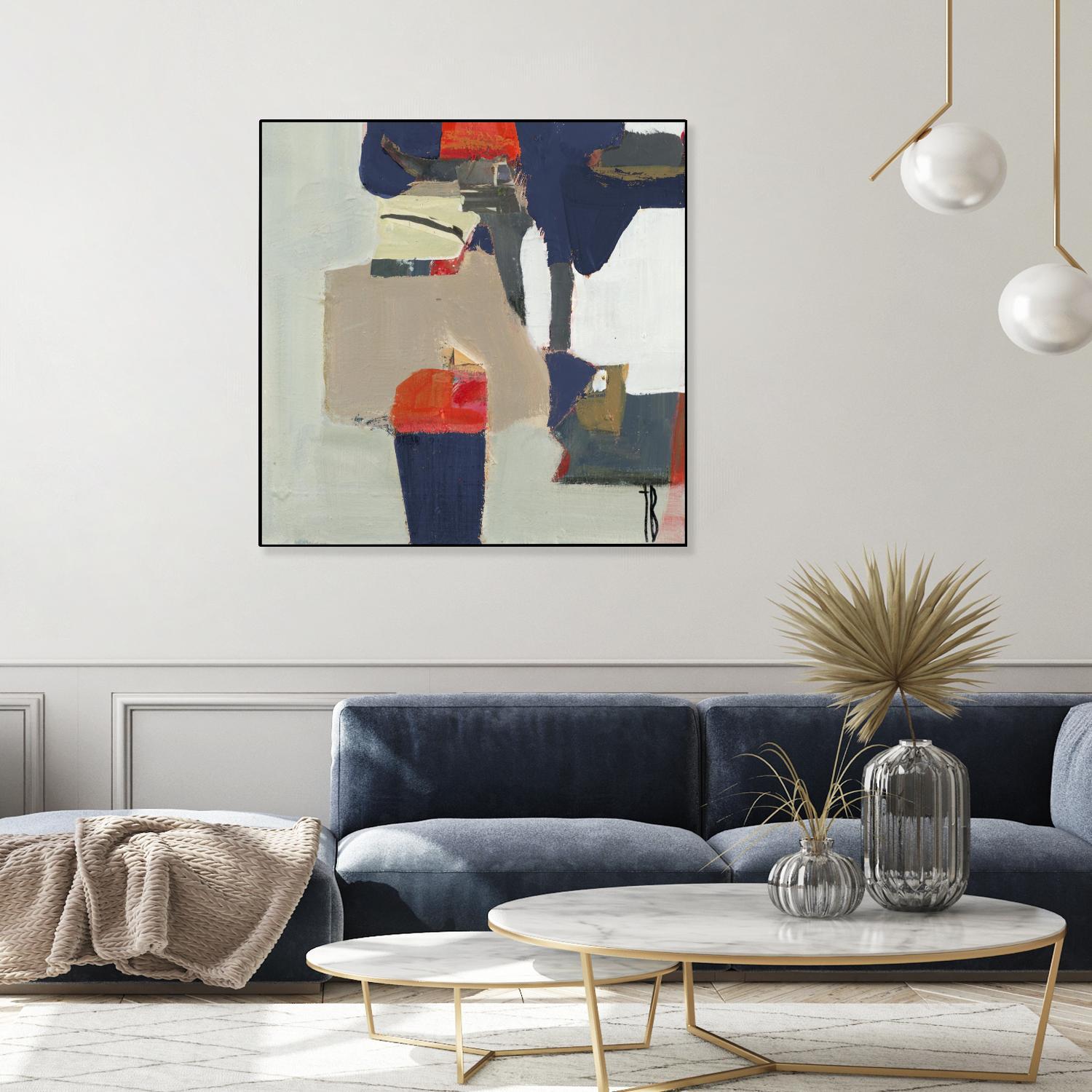 Orange Crush V9 by Terri Burris on GIANT ART - whites & creams abstract geometric