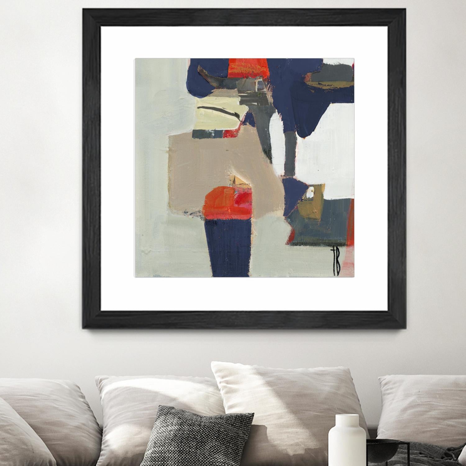 Orange Crush V9 by Terri Burris on GIANT ART - whites & creams abstract geometric