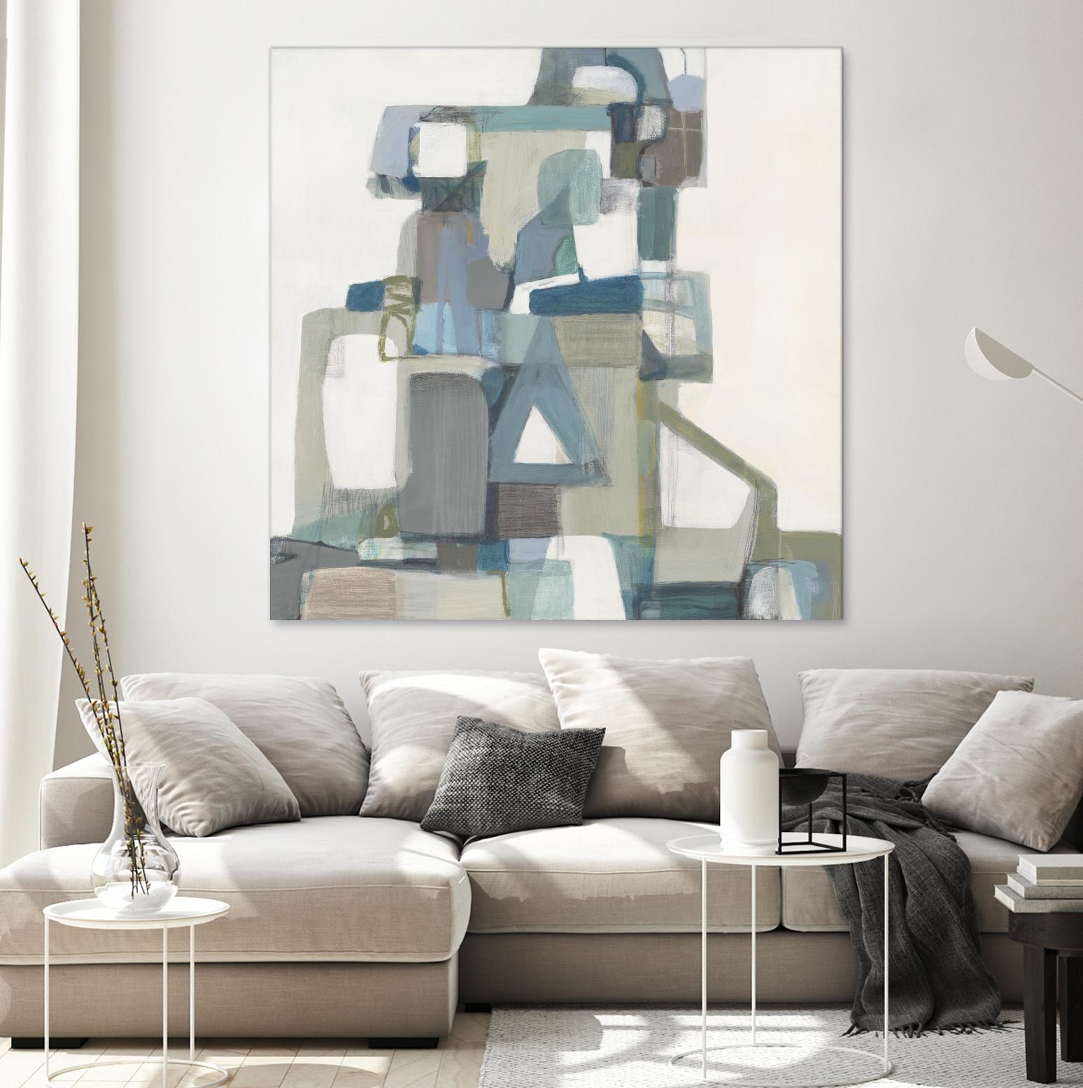 Modern Pyramid by Terri Burris on GIANT ART - grays abstract