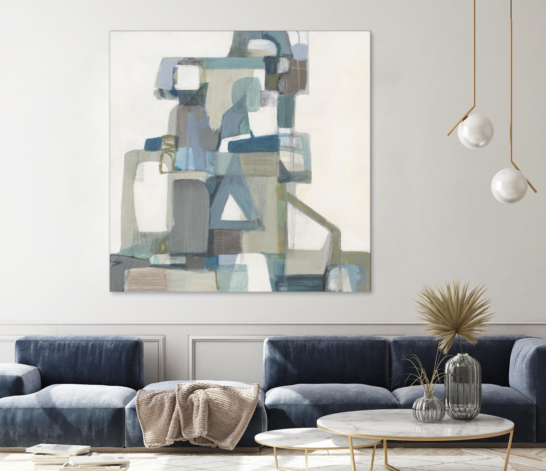 Modern Pyramid by Terri Burris on GIANT ART - grays abstract
