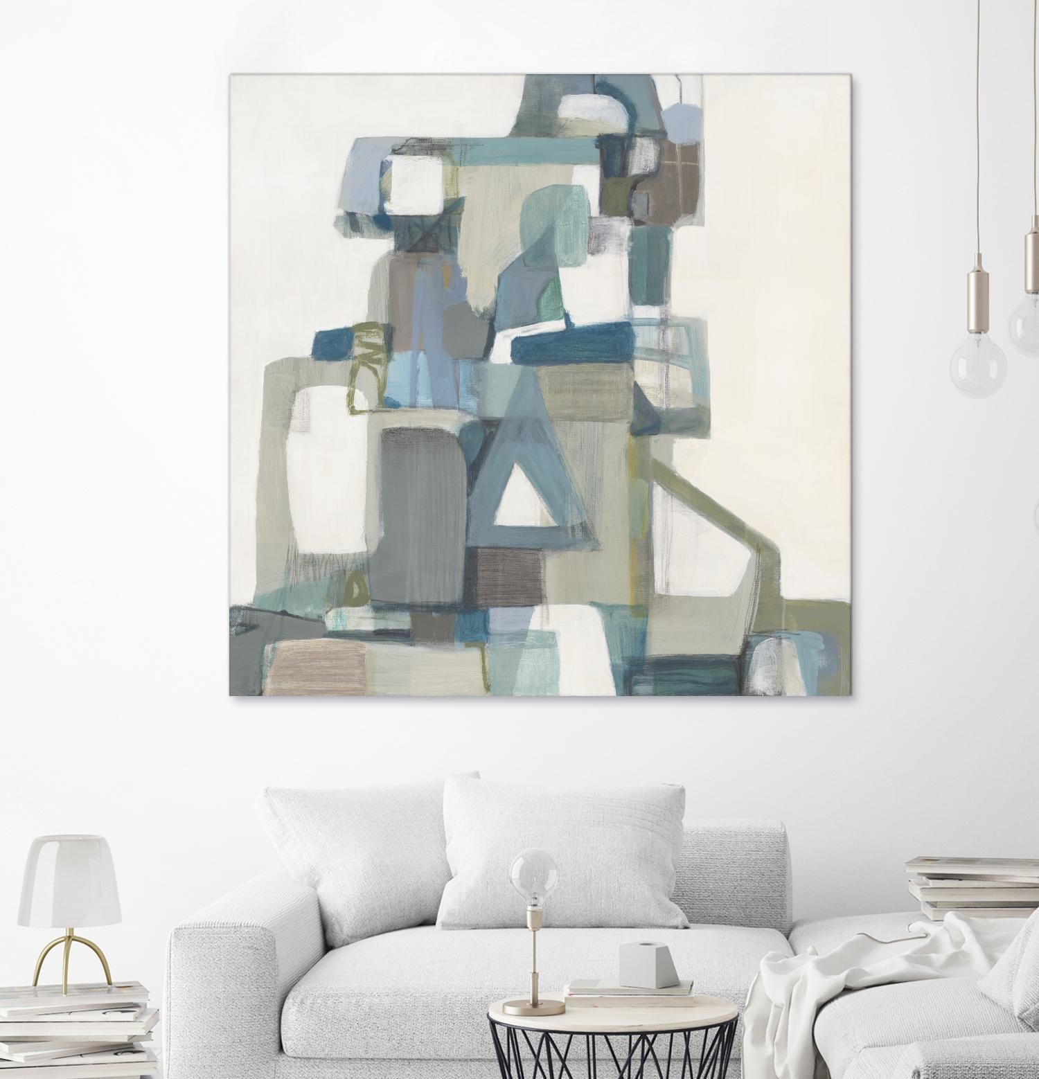 Modern Pyramid by Terri Burris on GIANT ART - grays abstract