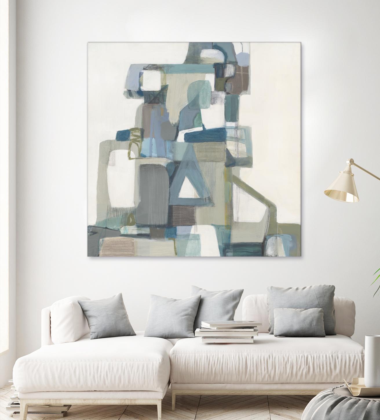 Modern Pyramid by Terri Burris on GIANT ART - grays abstract