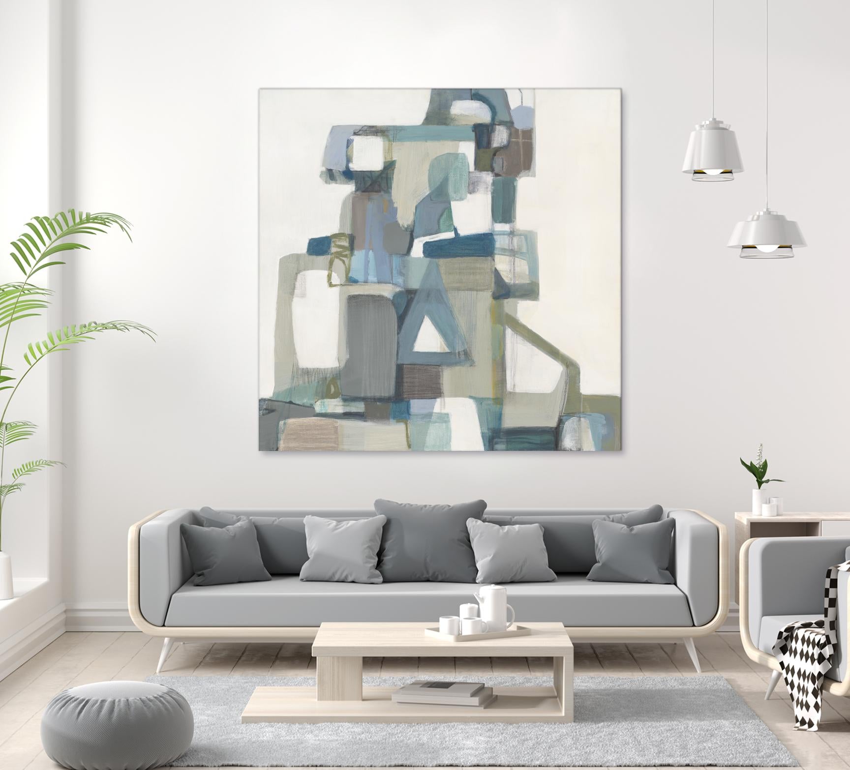 Modern Pyramid by Terri Burris on GIANT ART - grays abstract