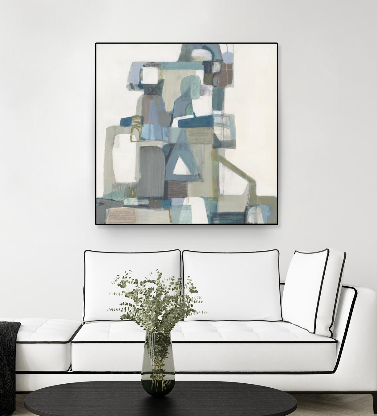 Modern Pyramid by Terri Burris on GIANT ART - grays abstract