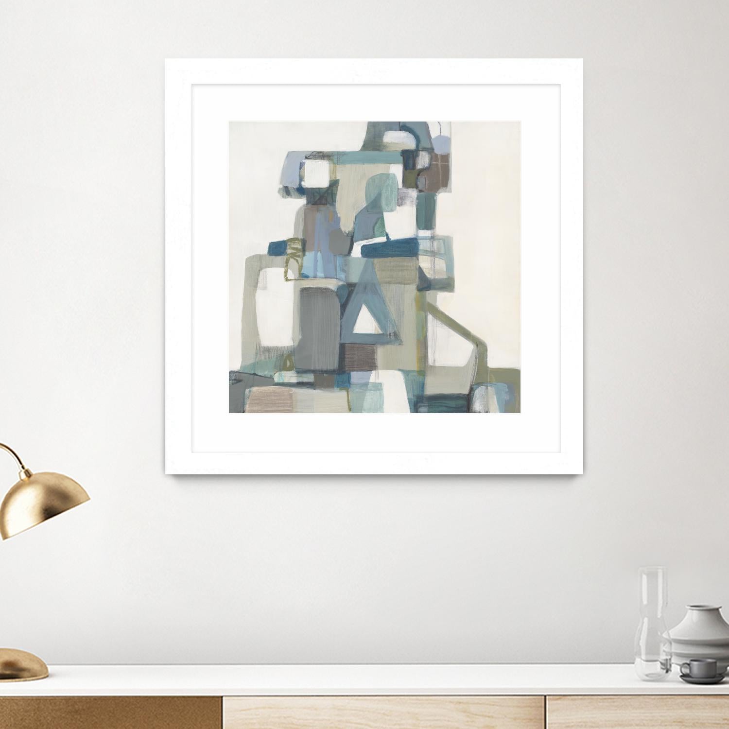 Modern Pyramid by Terri Burris on GIANT ART - grays abstract