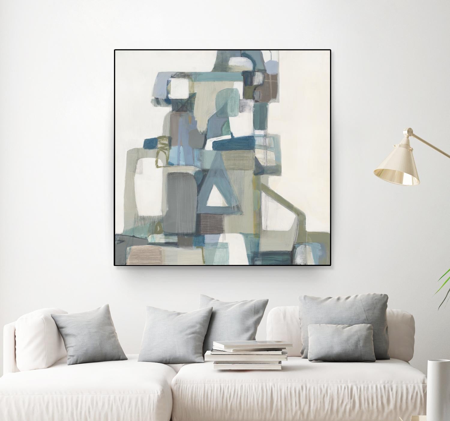 Modern Pyramid by Terri Burris on GIANT ART - grays abstract