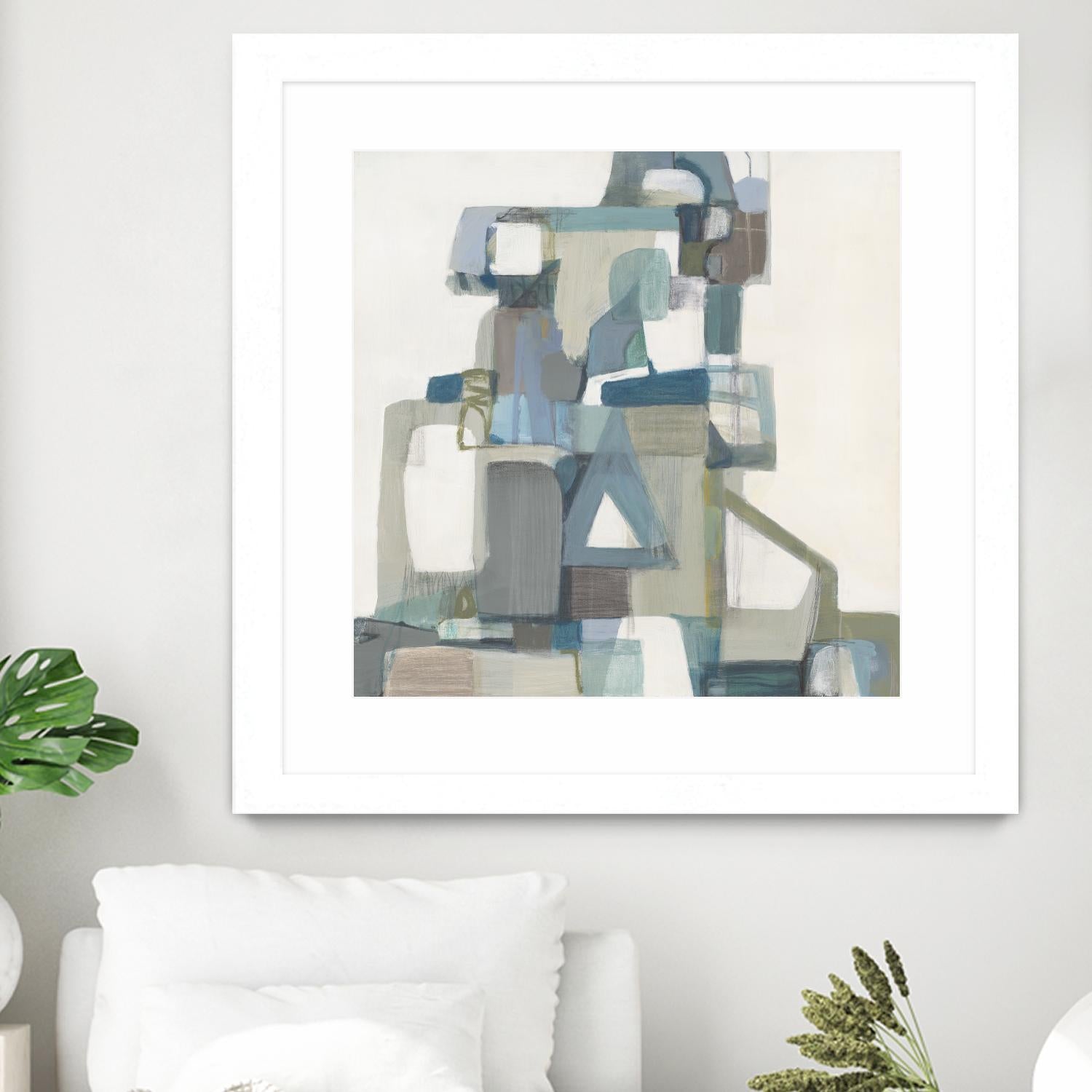Modern Pyramid by Terri Burris on GIANT ART - grays abstract