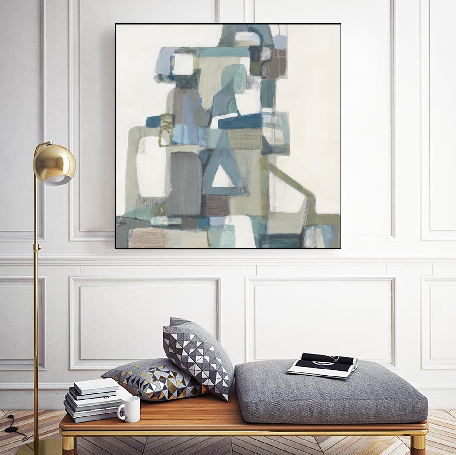 Modern Pyramid by Terri Burris on GIANT ART - grays abstract