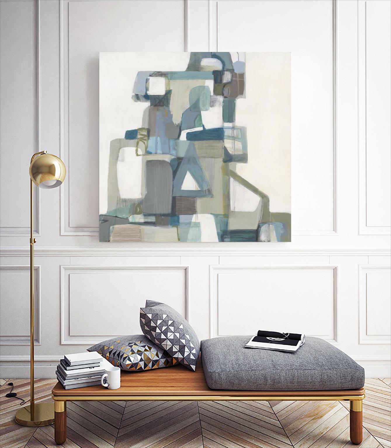 Modern Pyramid by Terri Burris on GIANT ART - grays abstract