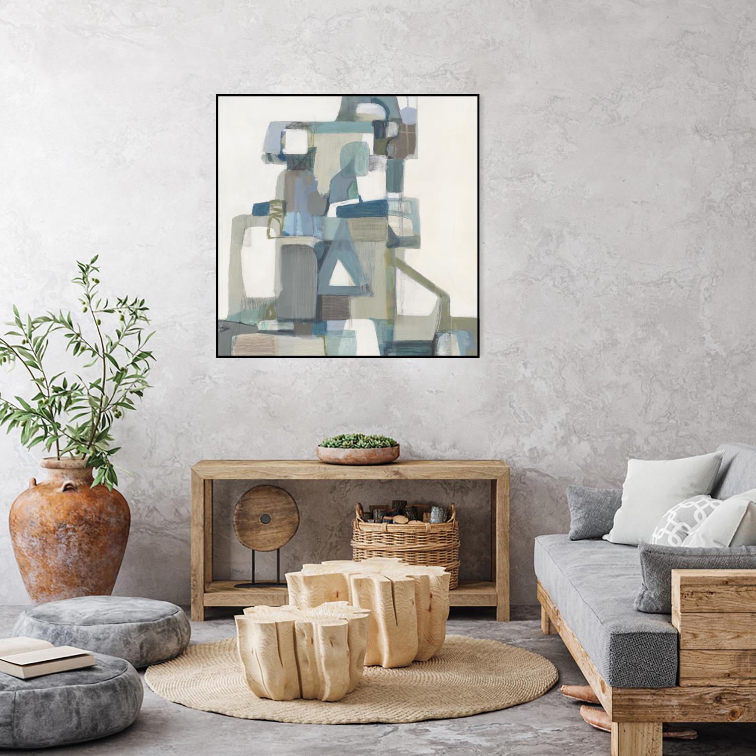 Modern Pyramid by Terri Burris on GIANT ART - grays abstract