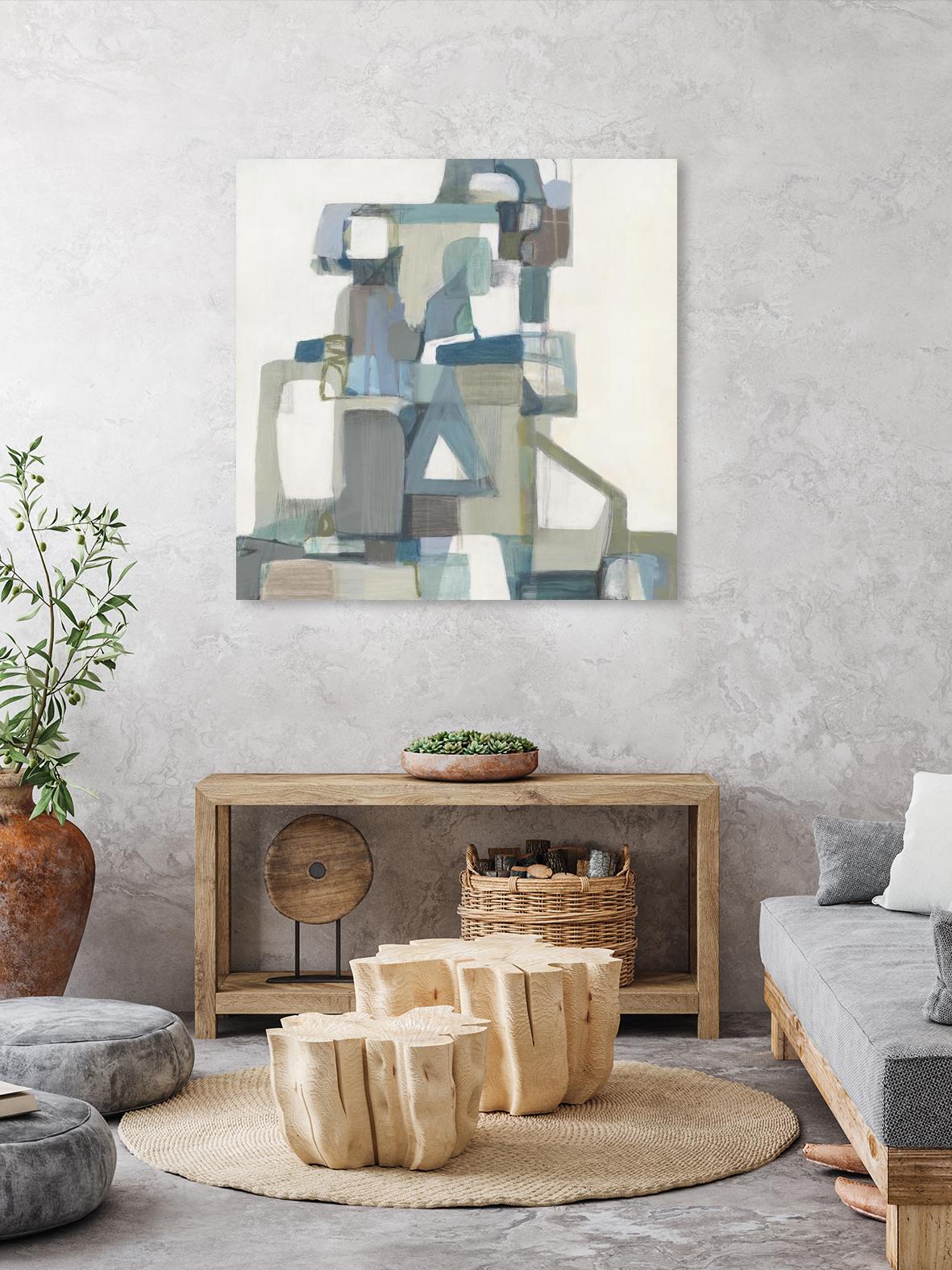 Modern Pyramid by Terri Burris on GIANT ART - grays abstract