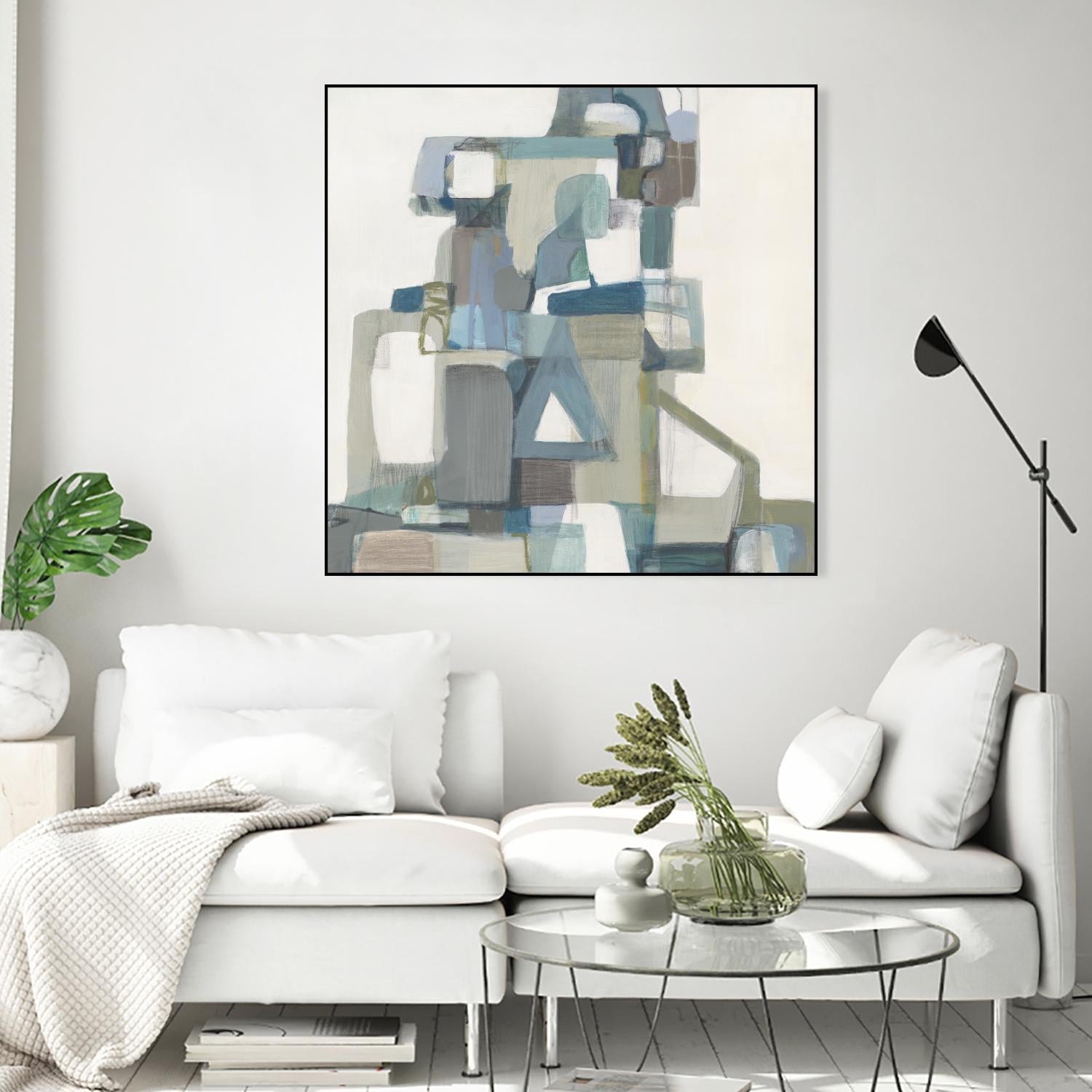 Modern Pyramid by Terri Burris on GIANT ART - grays abstract