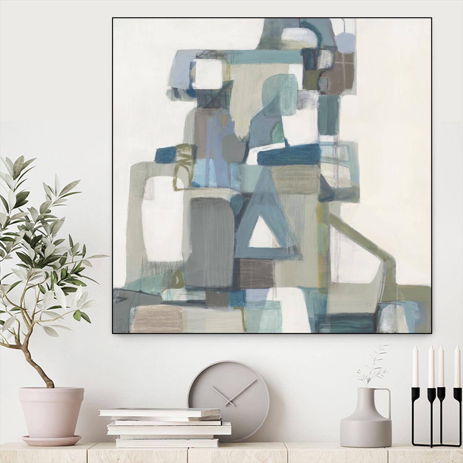 Modern Pyramid by Terri Burris on GIANT ART - grays abstract