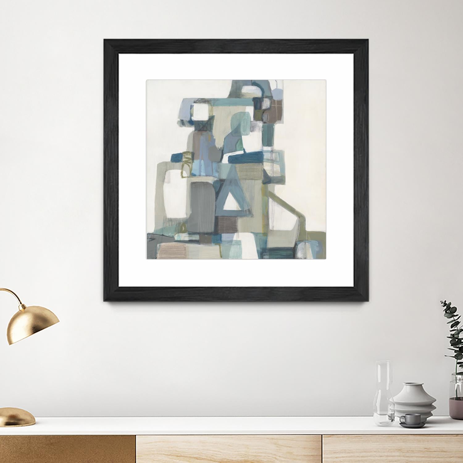 Modern Pyramid by Terri Burris on GIANT ART - grays abstract