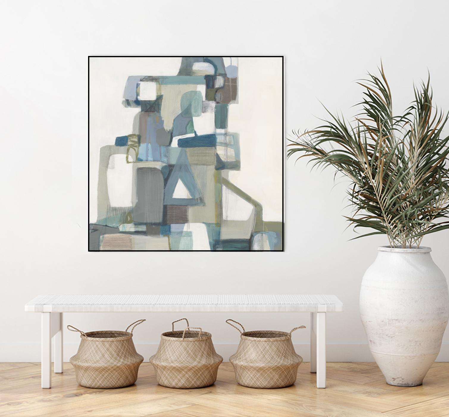 Modern Pyramid by Terri Burris on GIANT ART - grays abstract