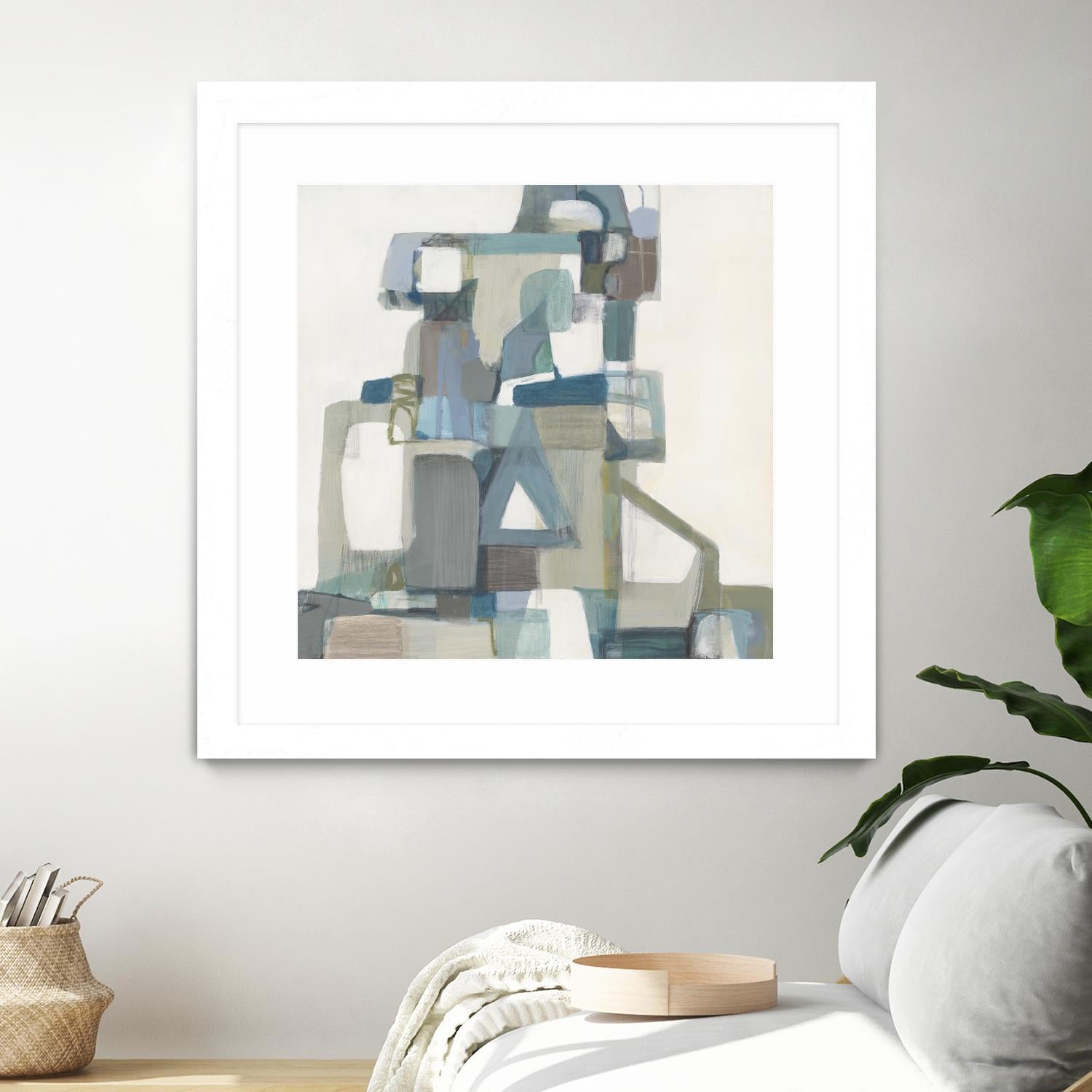 Modern Pyramid by Terri Burris on GIANT ART - grays abstract