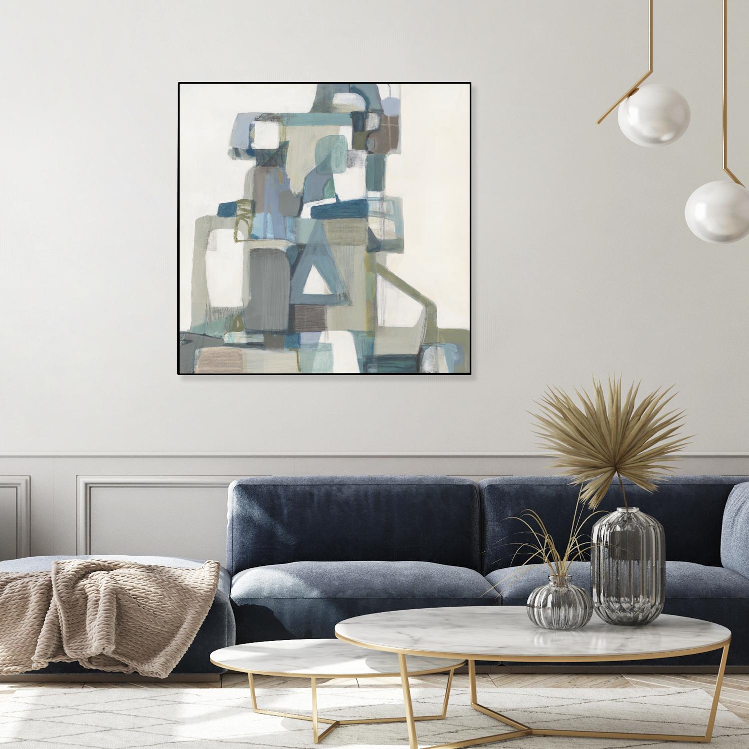 Modern Pyramid by Terri Burris on GIANT ART - grays abstract