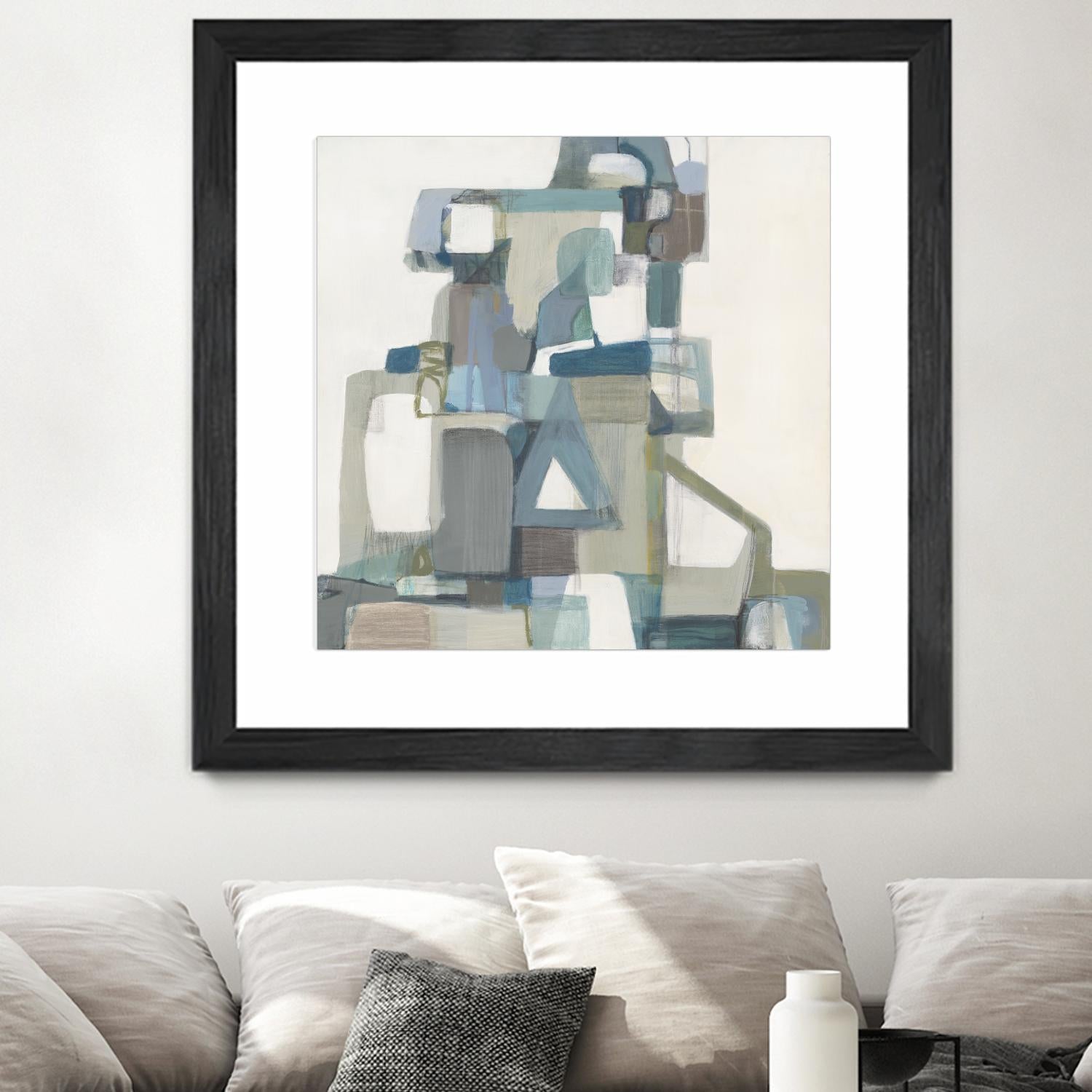 Modern Pyramid by Terri Burris on GIANT ART - grays abstract