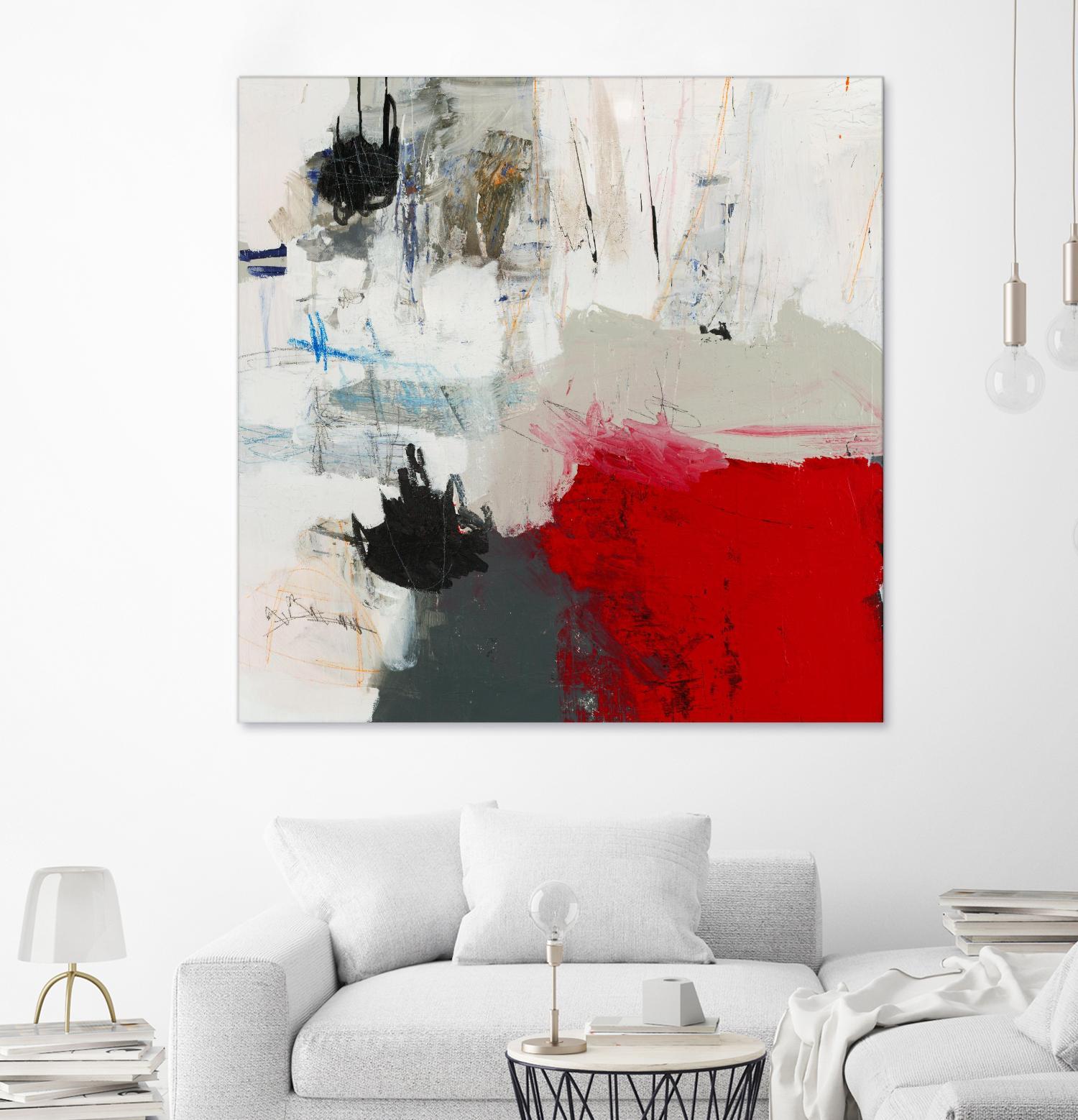 The Mountain Comes To You by Brent Foreman on GIANT ART - whites & creams abstract gray