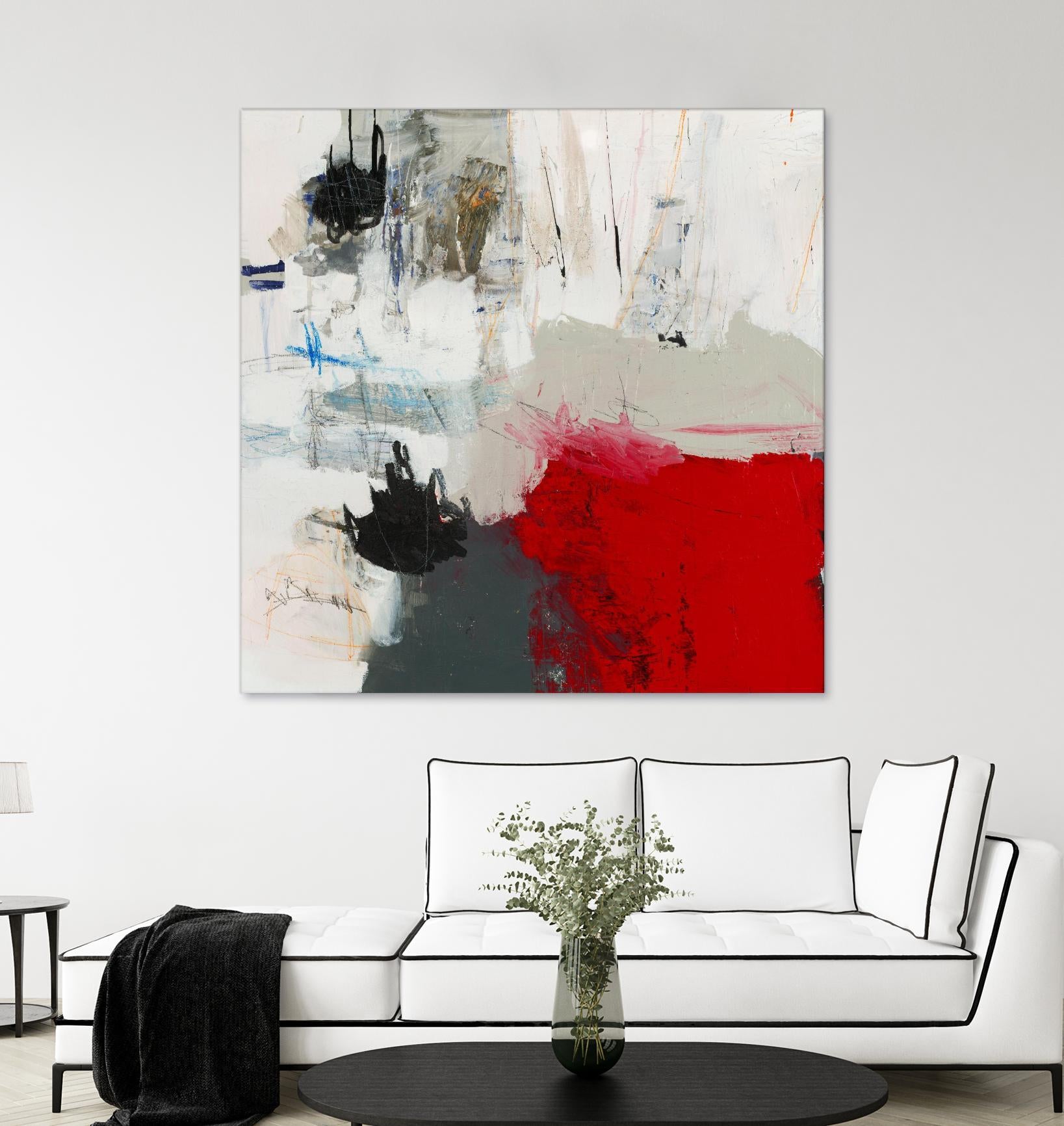 The Mountain Comes To You by Brent Foreman on GIANT ART - whites & creams abstract gray