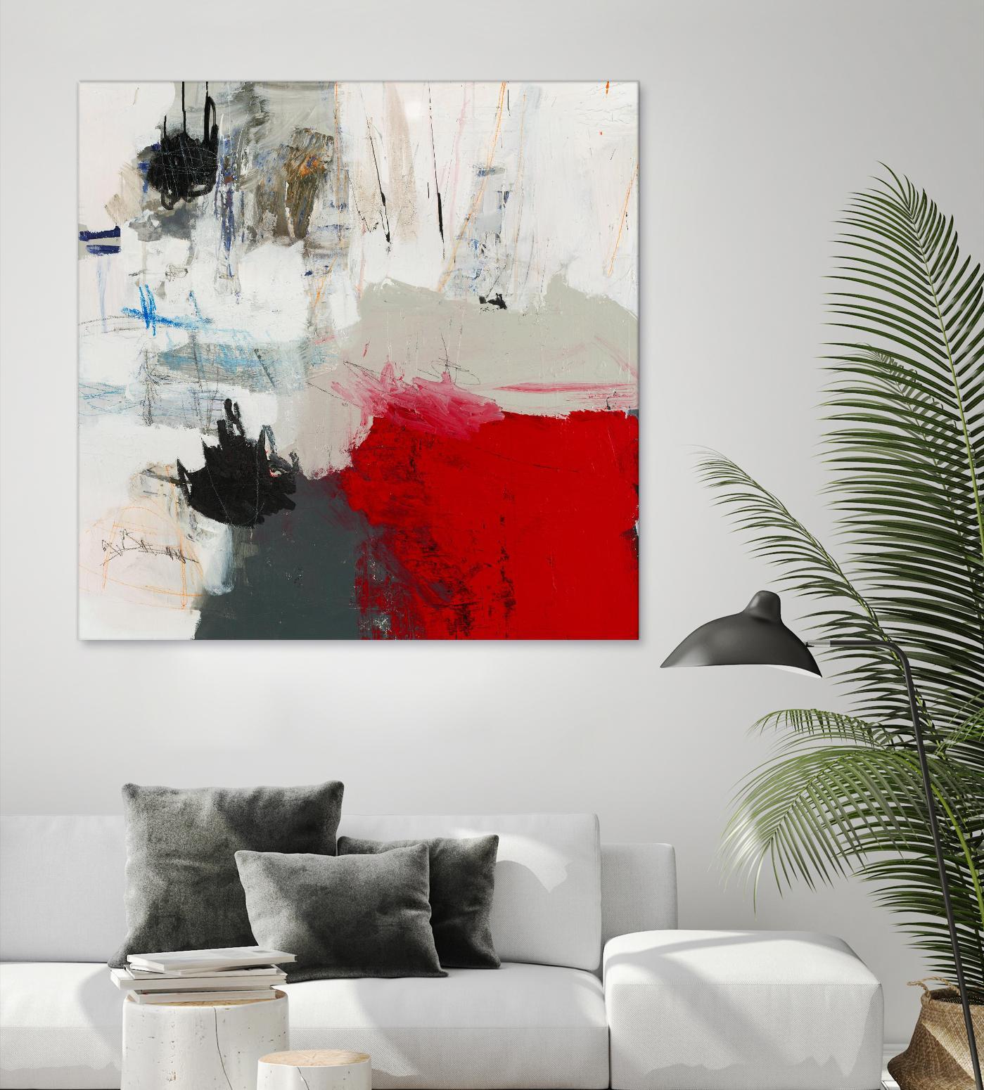 The Mountain Comes To You by Brent Foreman on GIANT ART - whites & creams abstract gray