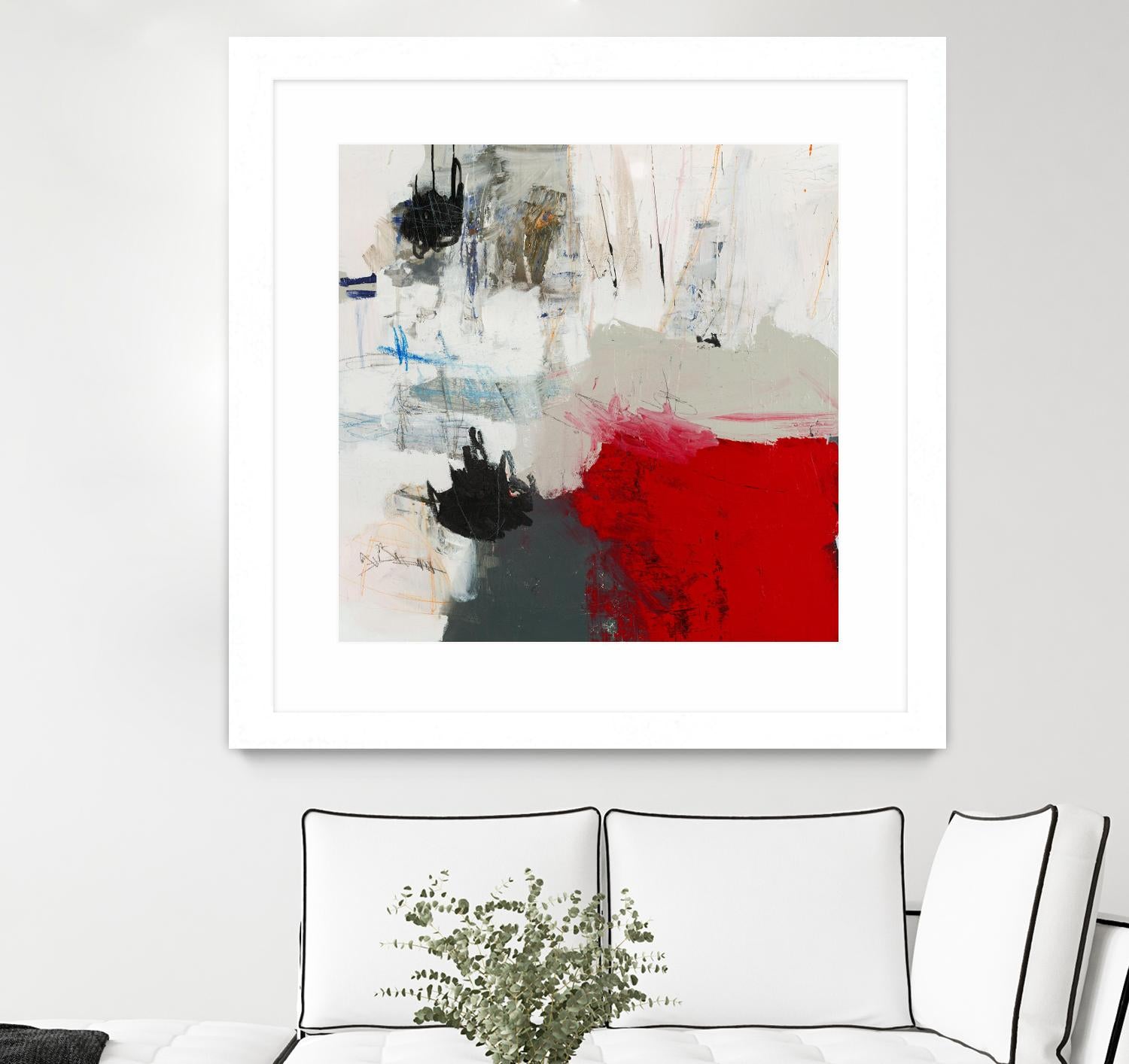 The Mountain Comes To You by Brent Foreman on GIANT ART - whites & creams abstract gray