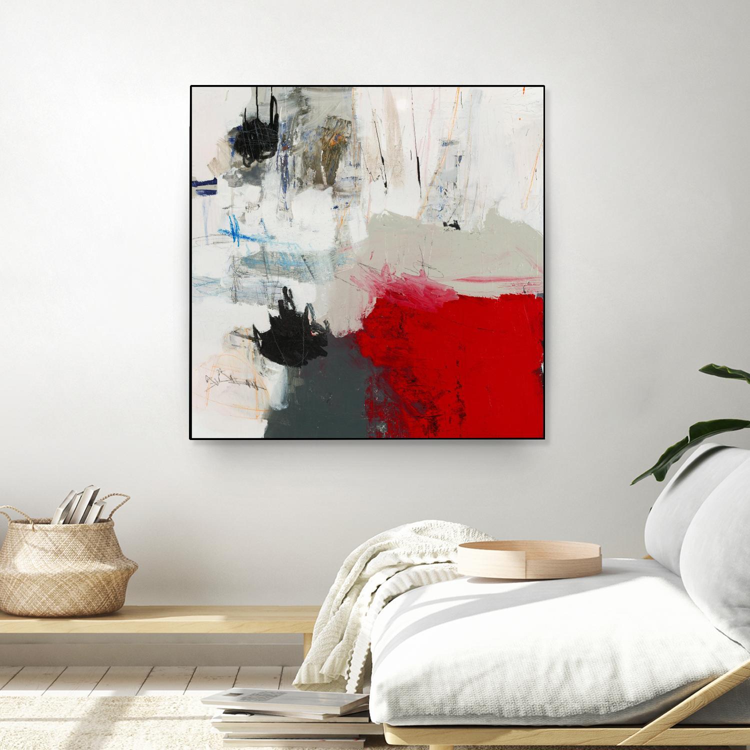 The Mountain Comes To You by Brent Foreman on GIANT ART - whites & creams abstract gray