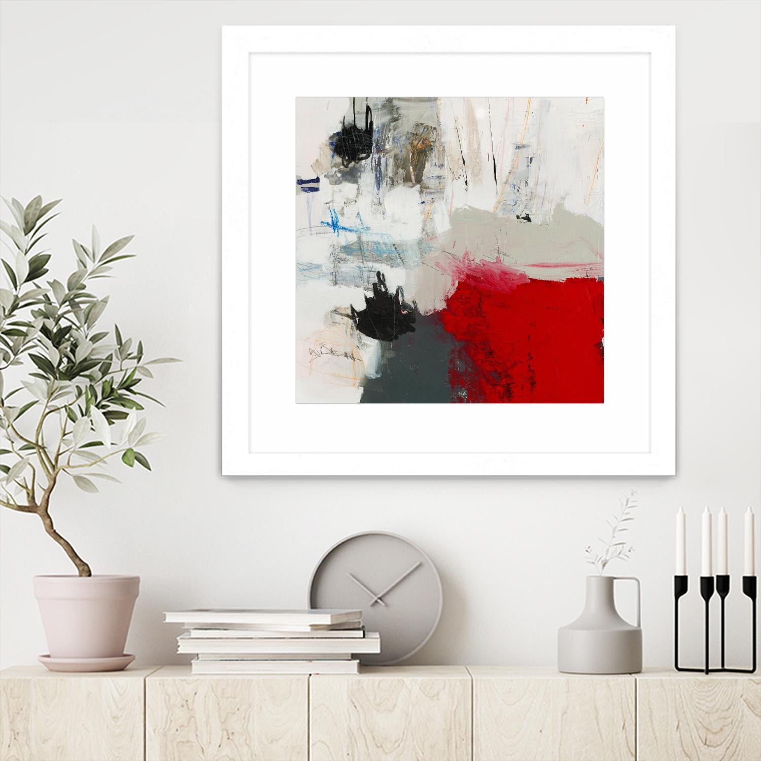 The Mountain Comes To You by Brent Foreman on GIANT ART - whites & creams abstract gray