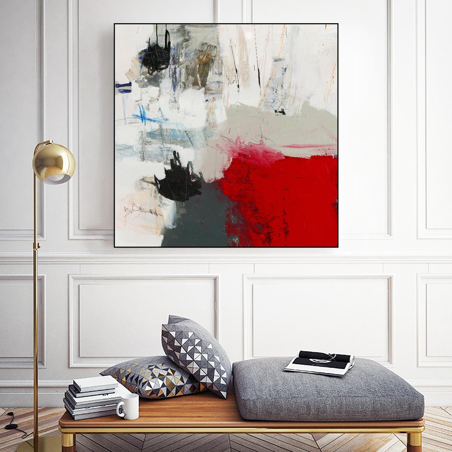 The Mountain Comes To You by Brent Foreman on GIANT ART - whites & creams abstract gray