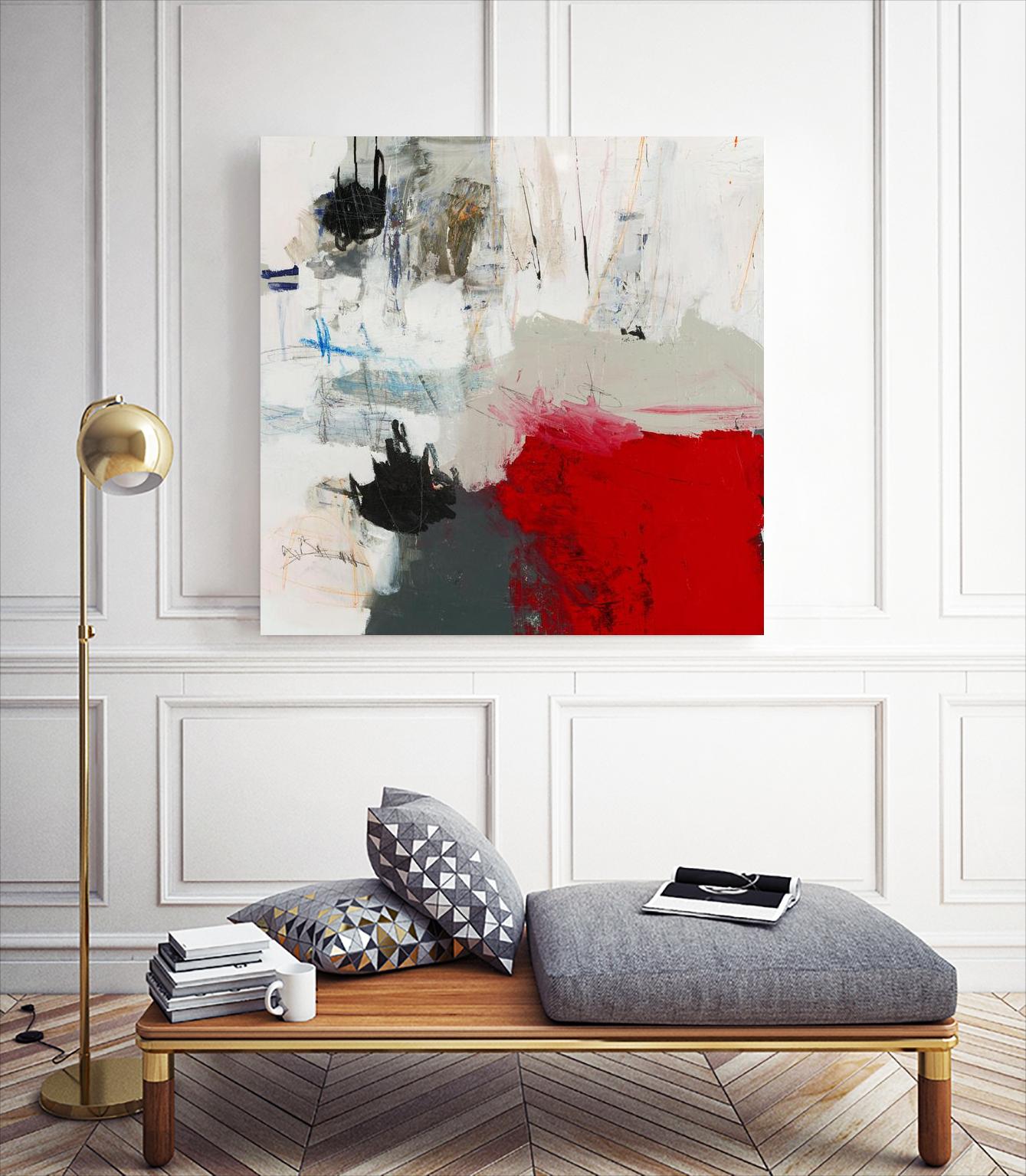 The Mountain Comes To You by Brent Foreman on GIANT ART - whites & creams abstract gray