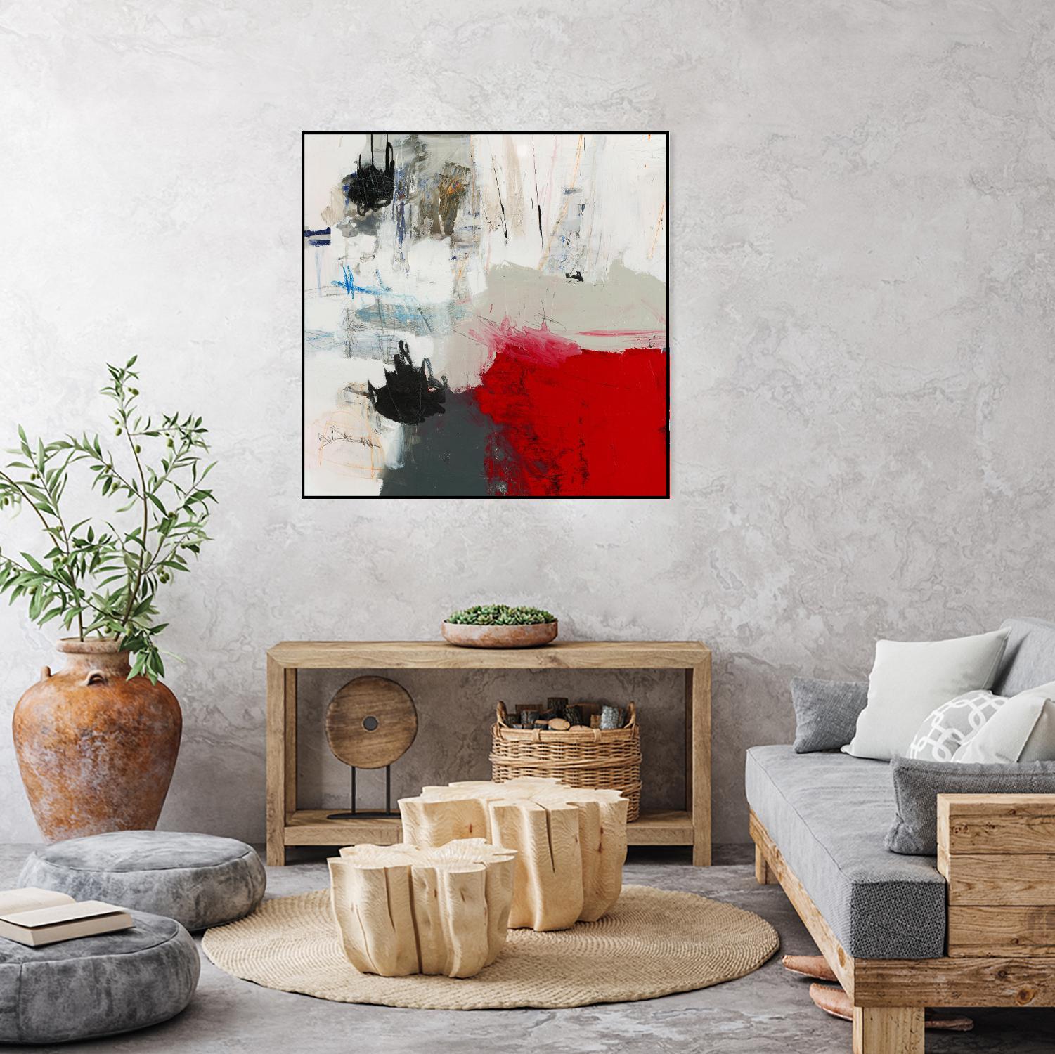 The Mountain Comes To You by Brent Foreman on GIANT ART - whites & creams abstract gray