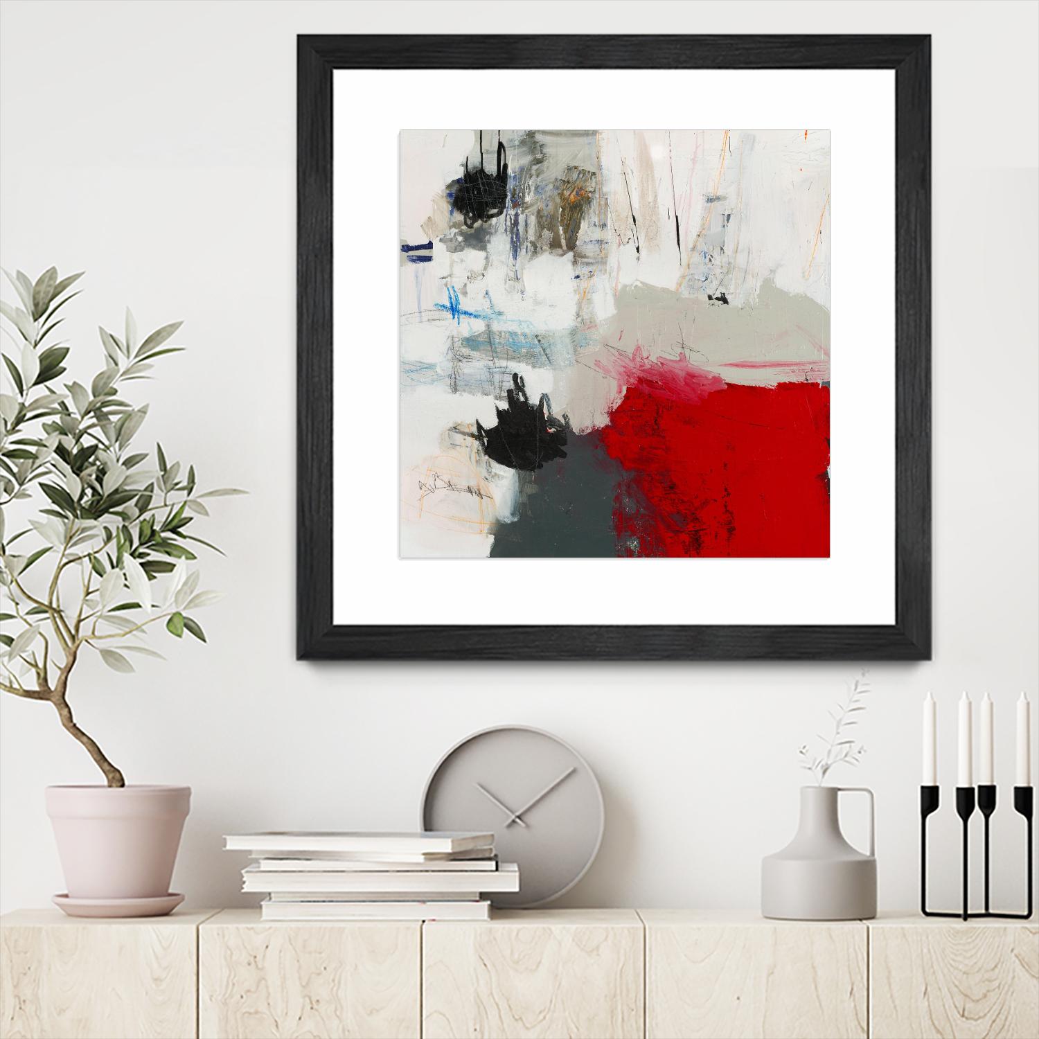 The Mountain Comes To You by Brent Foreman on GIANT ART - whites & creams abstract gray