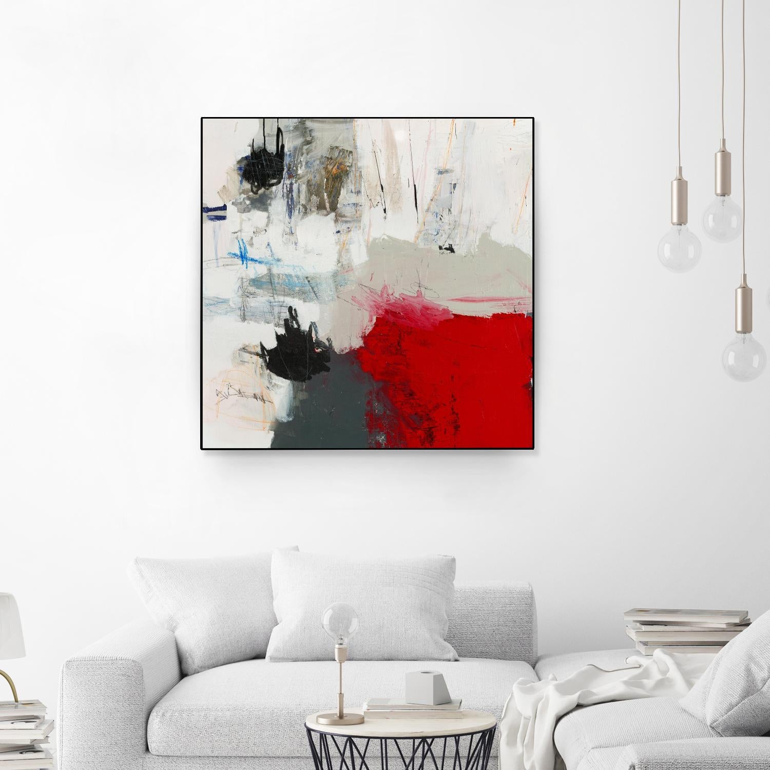 The Mountain Comes To You by Brent Foreman on GIANT ART - whites & creams abstract gray