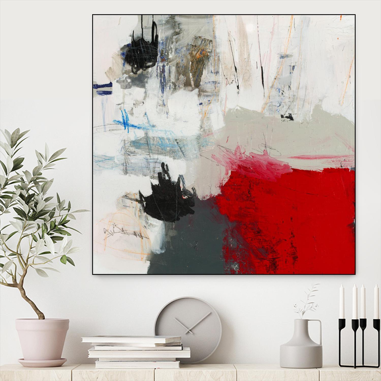 The Mountain Comes To You by Brent Foreman on GIANT ART - whites & creams abstract gray