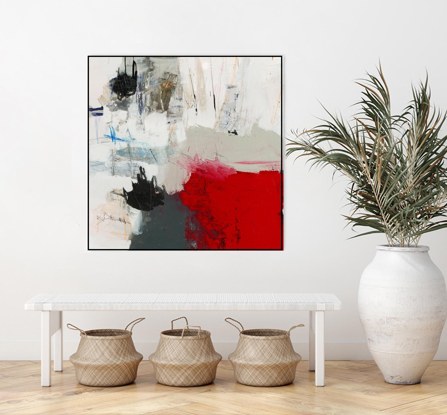 The Mountain Comes To You by Brent Foreman on GIANT ART - whites & creams abstract gray