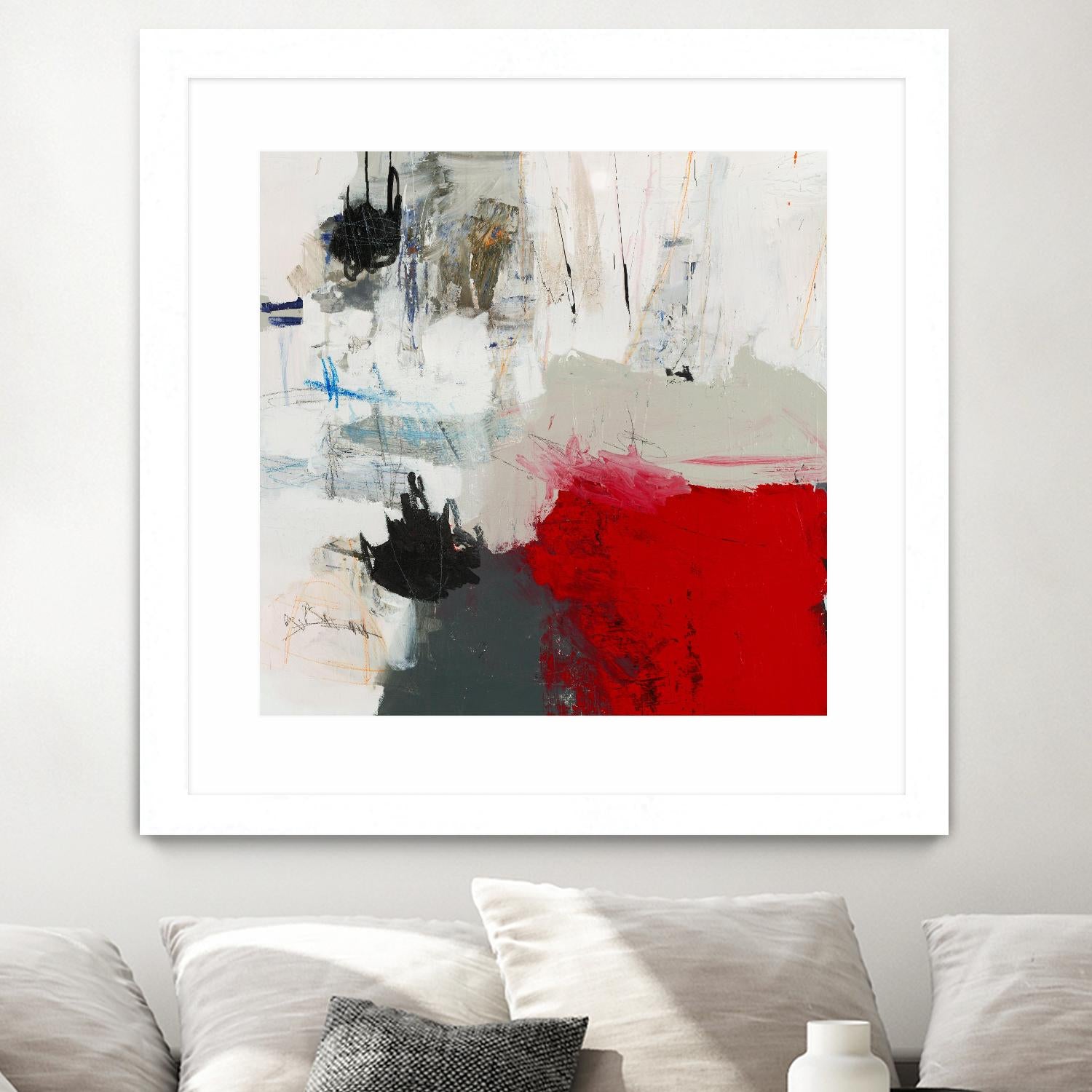 The Mountain Comes To You by Brent Foreman on GIANT ART - whites & creams abstract gray