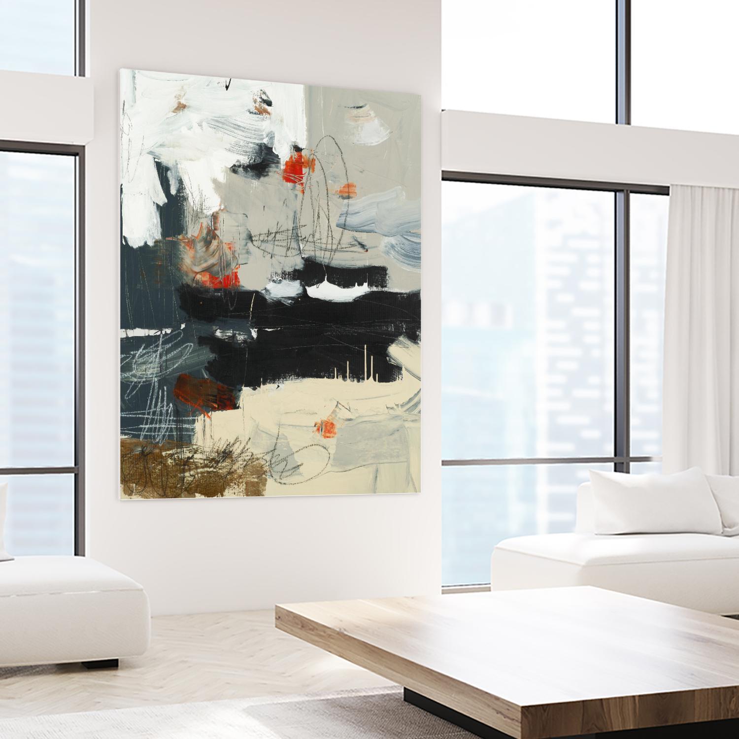 By The River's Edge by Brent Foreman on GIANT ART - black abstract white